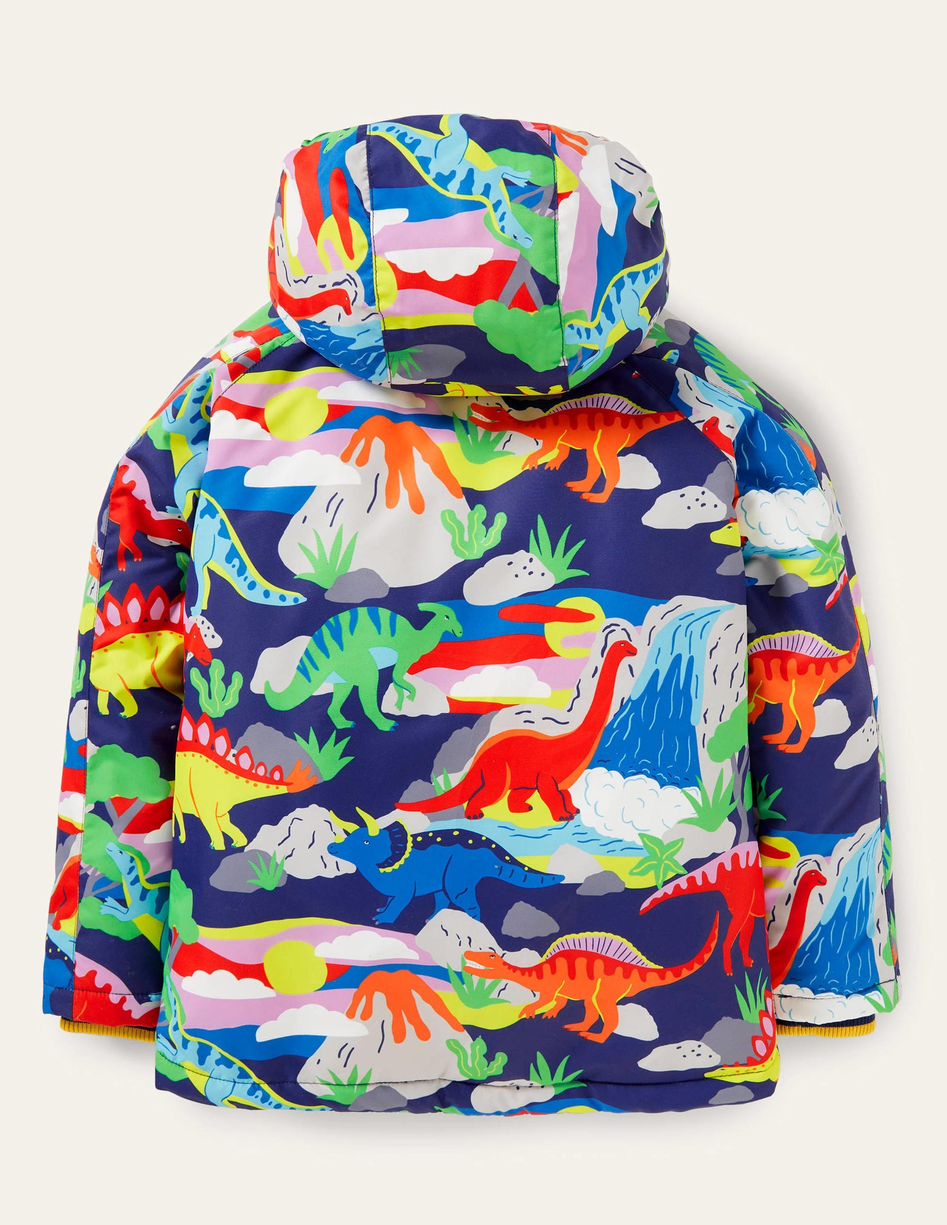 Cosy Sherpa-lined Anorak-Starboard Blue Multi Dino-2