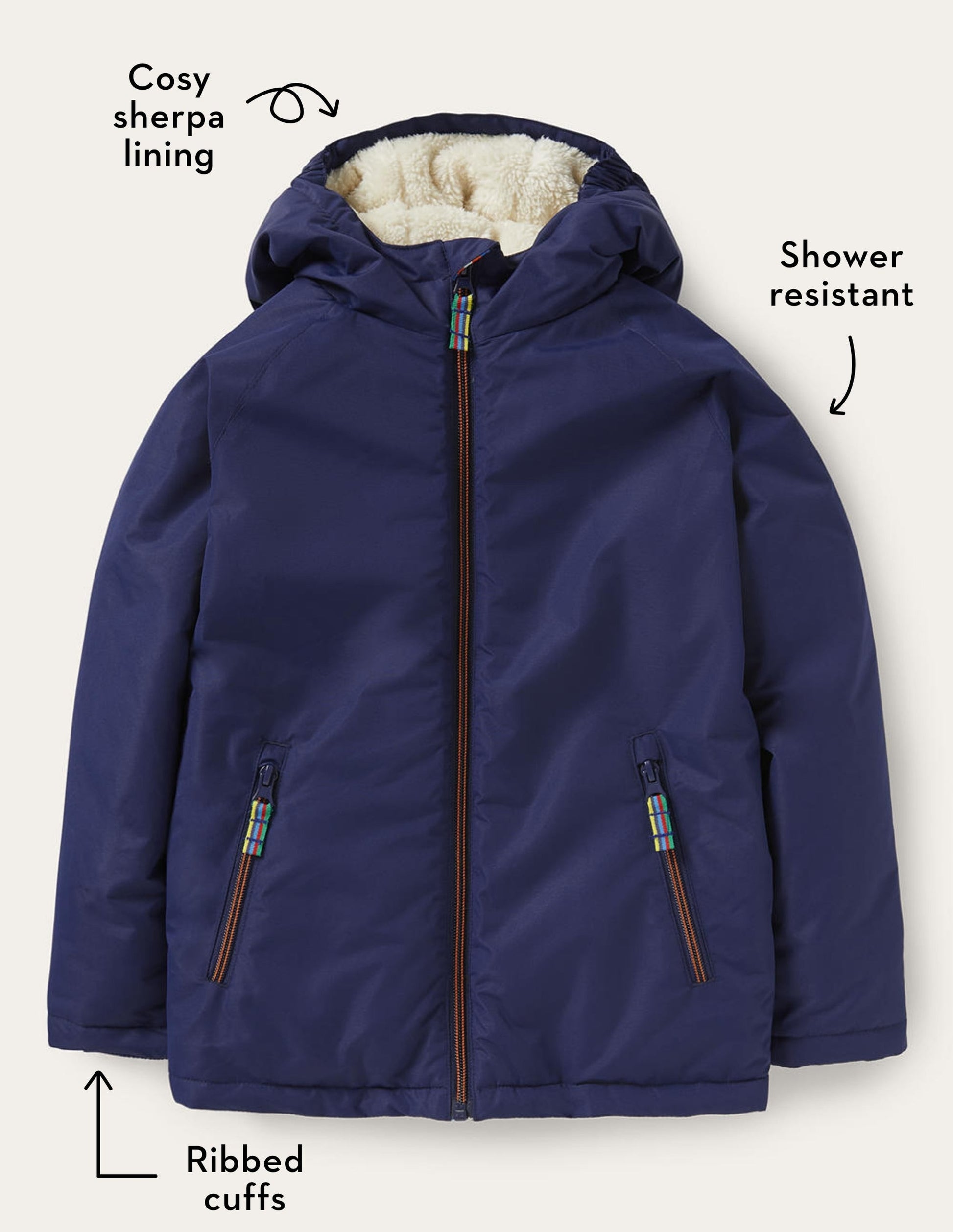 Navy Sherpa-lined Anorak-Schuluniform-Navy-4