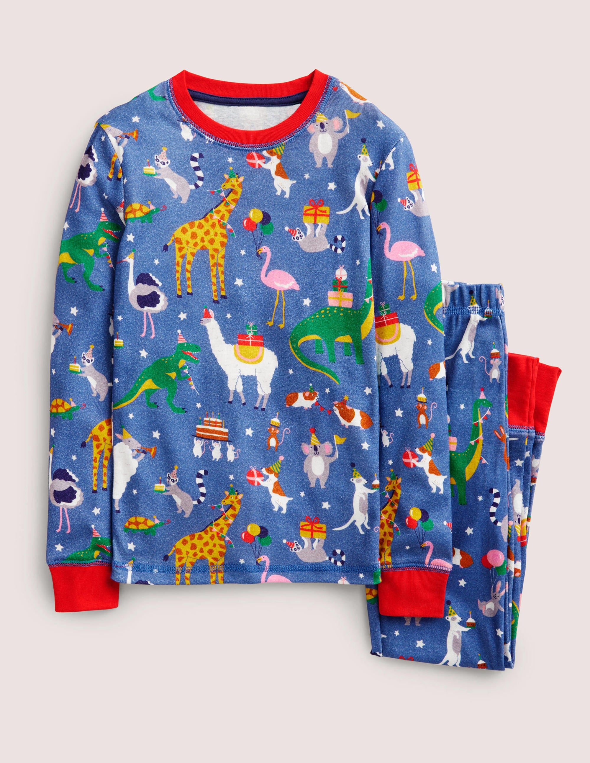 Snug Single Long John Pyjamas-Multi Birthday Print - Image 1