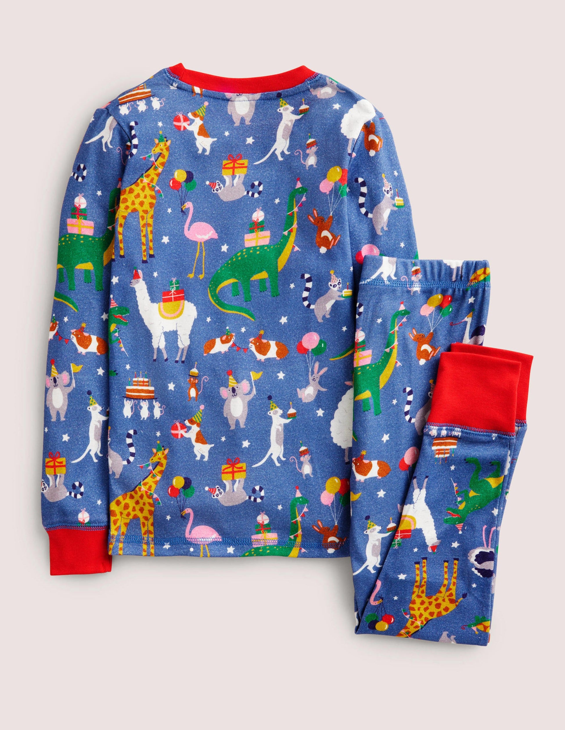 Snug Single Long John Pyjamas-Multi Birthday Print-2