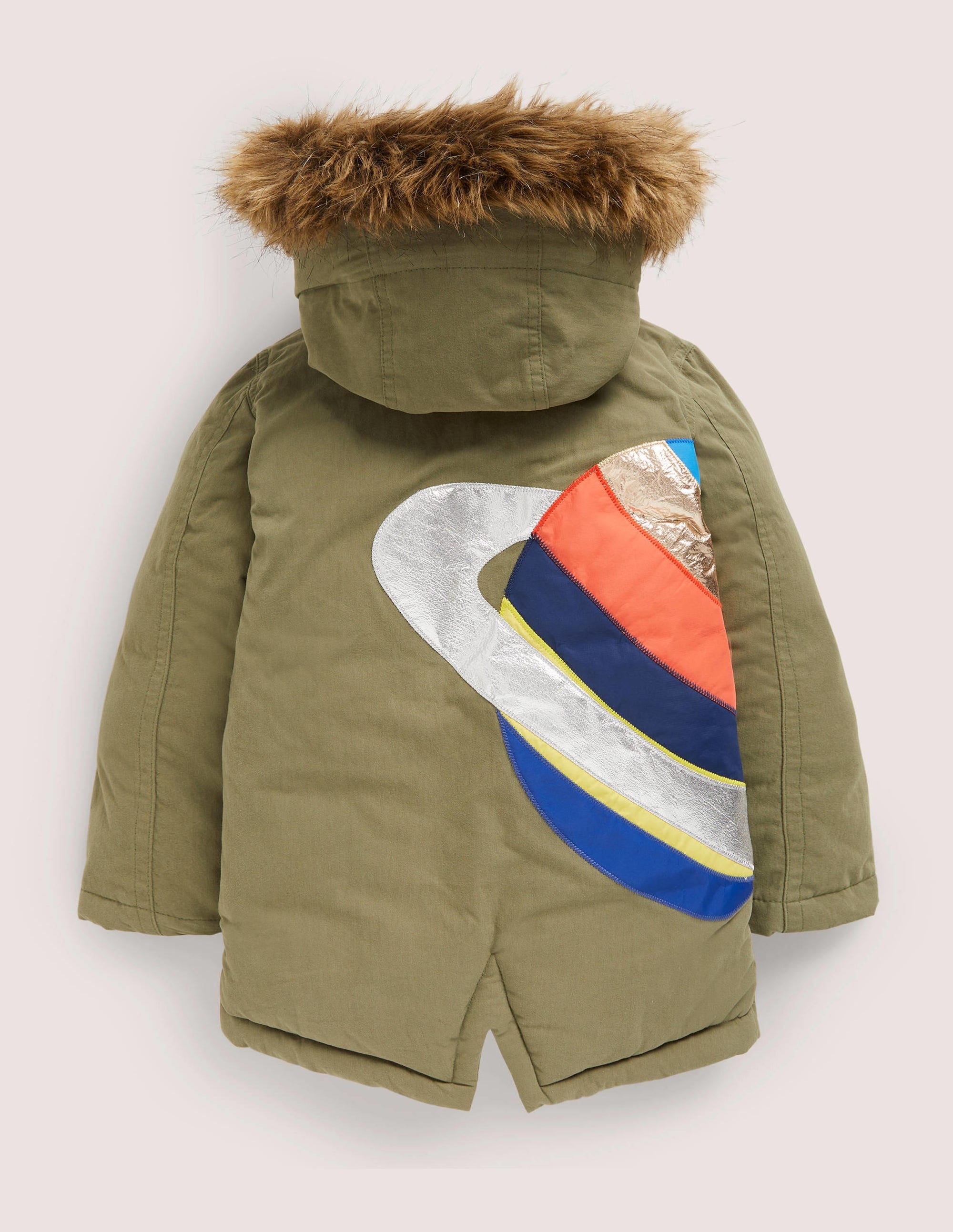 Wasserabweisender Parka mit Applikation-Militärgrün, Weltall - Image 2