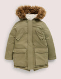 Wasserabweisender Parka mit Applikation-Militärgrün, Weltall
