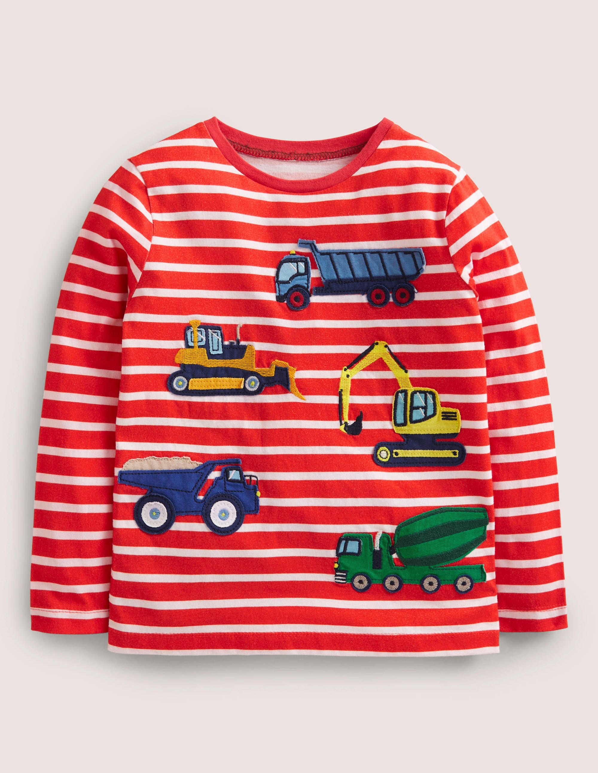 Bretonshirt mit Applikation-Erdbeerkuchenrot, Lastwägen - Image 1