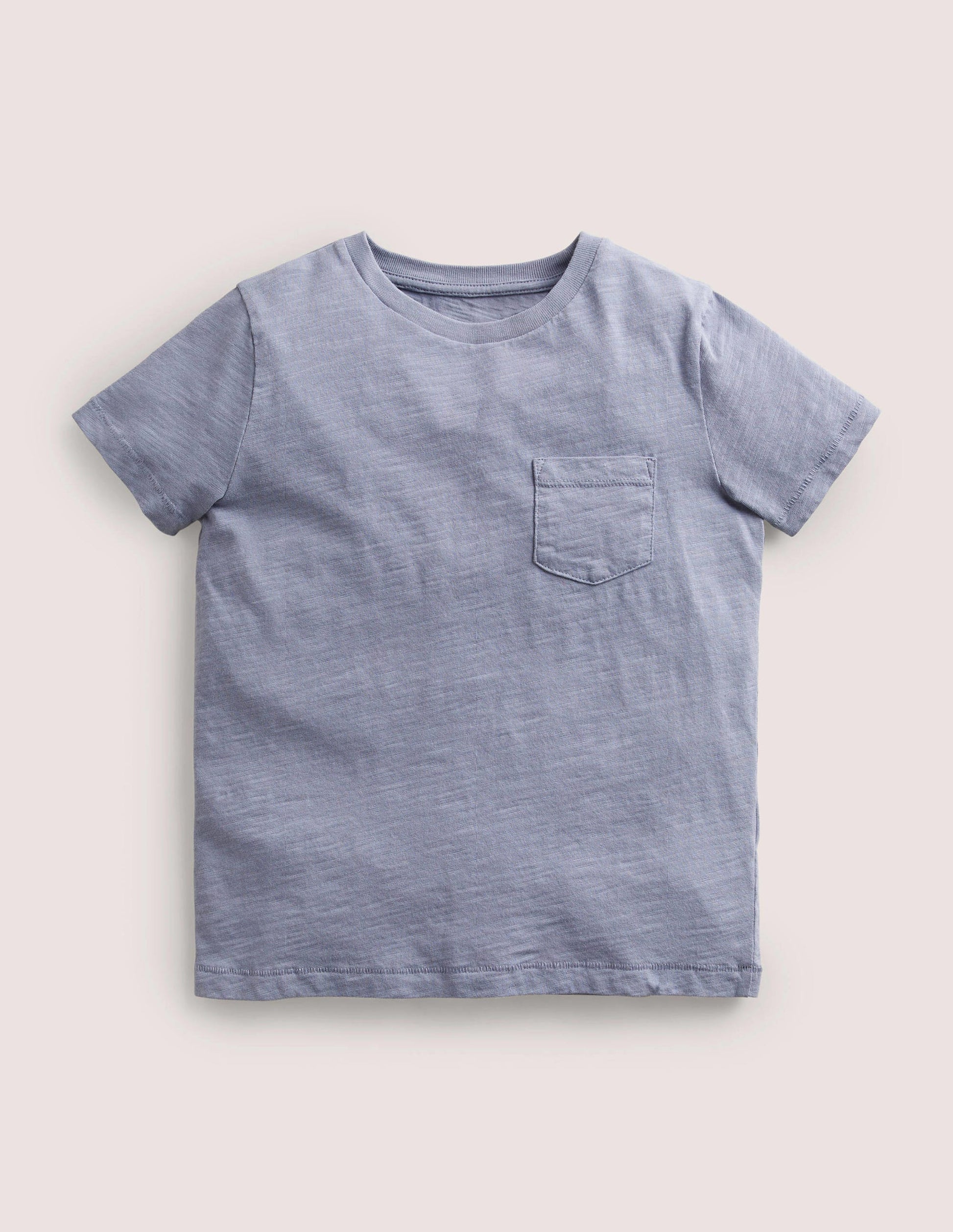 Striped Washed Slub T-shirt-Ash Blue-1