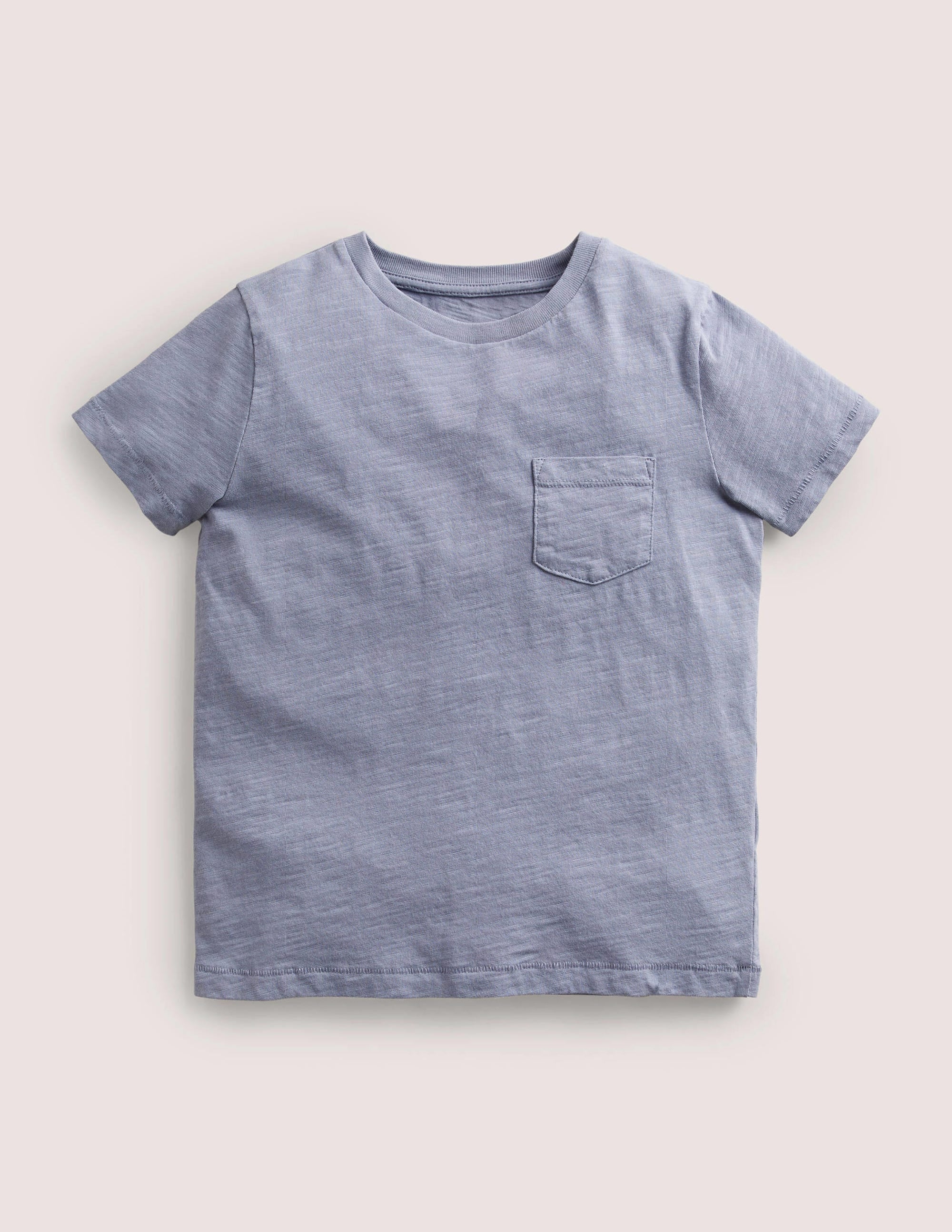 Striped Washed Slub T-shirt-Ash Blue - Image 1