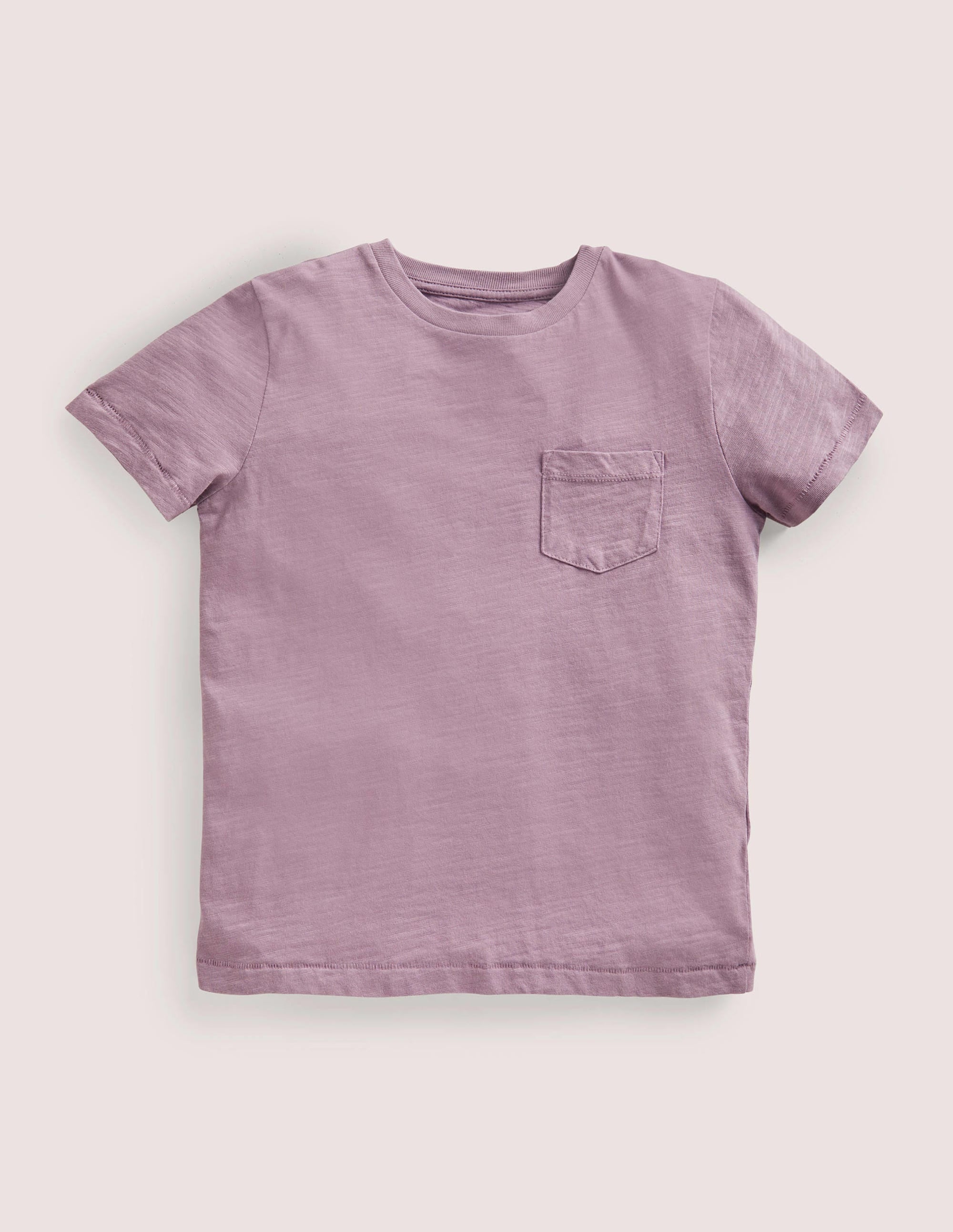 Vorgewaschenes Flammgarn-T-Shirt mit Stückfärbung-Zartes Heideviolett - Image 1