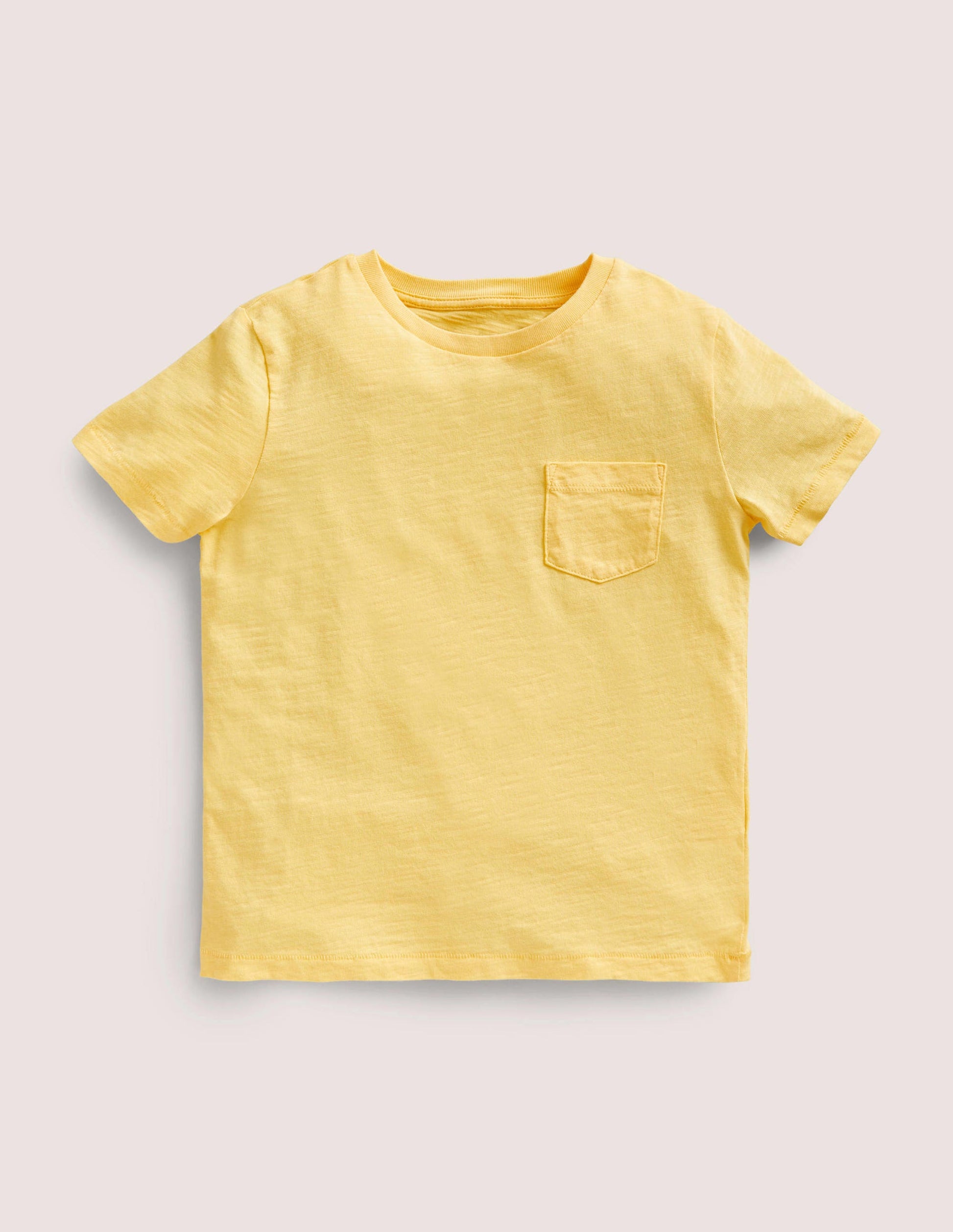 Vorgewaschenes Flammgarn-T-Shirt mit Stückfärbung-Sonnengebleichtes Gelb-1