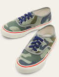 Baskets basses en toile-Camouflage vert