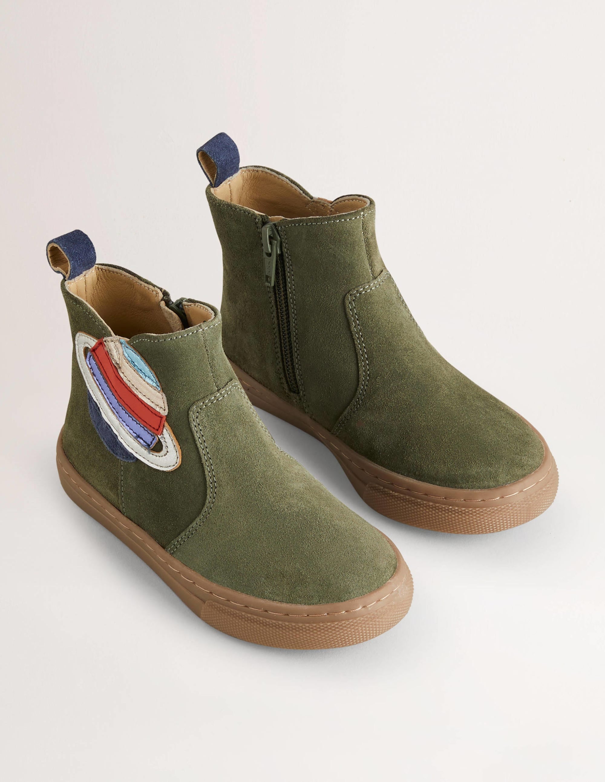 Bottines fantaisie en daim (garçon)-Planète kaki - Image 2
