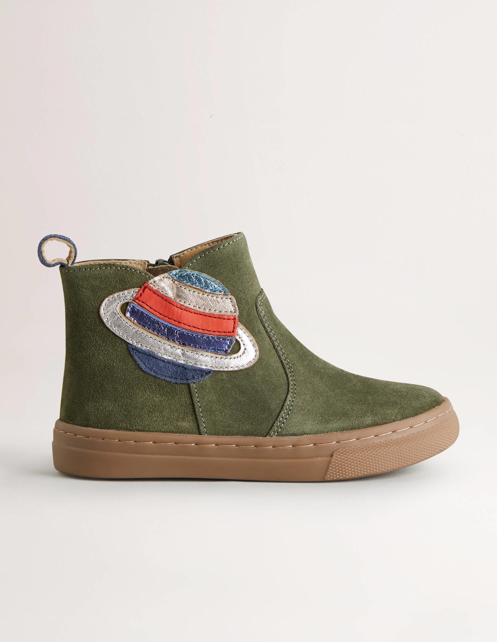 Bottines fantaisie en daim (garçon)-Planète kaki - Image 1