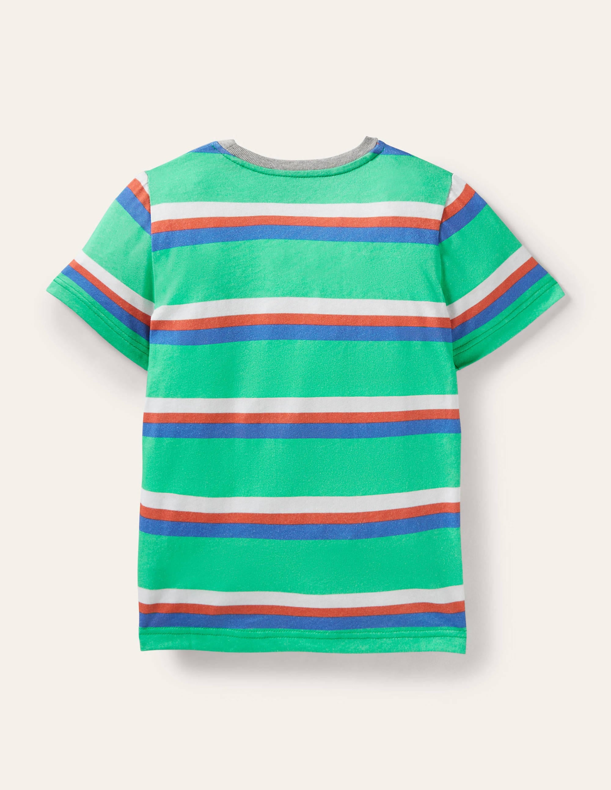 Vorgewaschenes T-Shirt aus Flammgarn-Tropisches Grün/Glockenblumenblau - Image 2