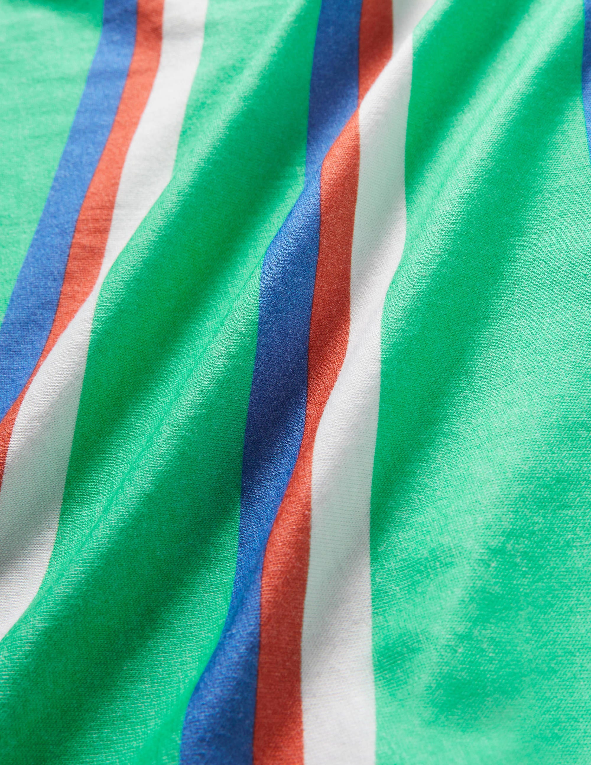 Vorgewaschenes T-Shirt aus Flammgarn-Tropisches Grün/Glockenblumenblau - Image 3