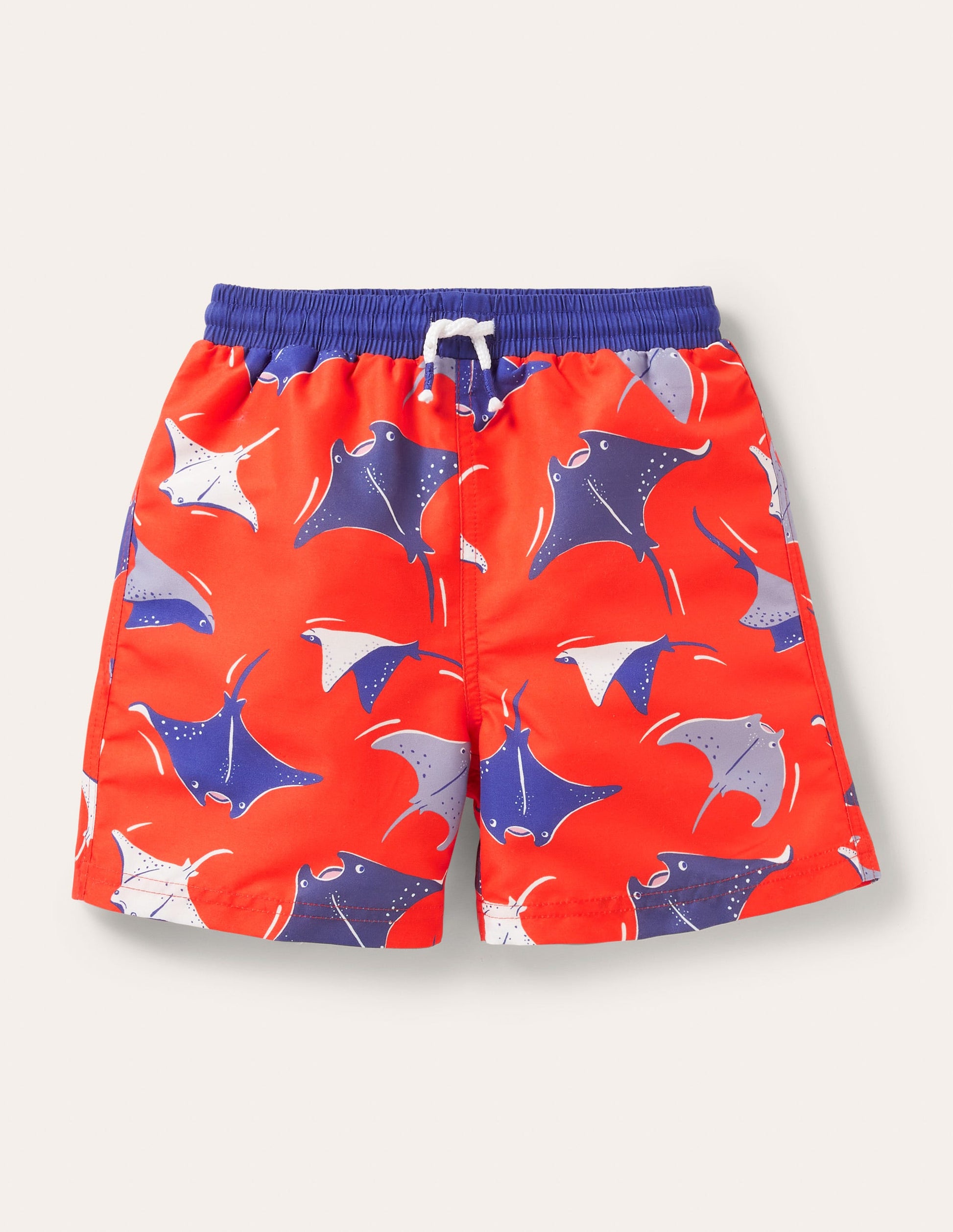 Gemusterte Badeshorts-Feuerwerkskörperrot, Mantarochen-1