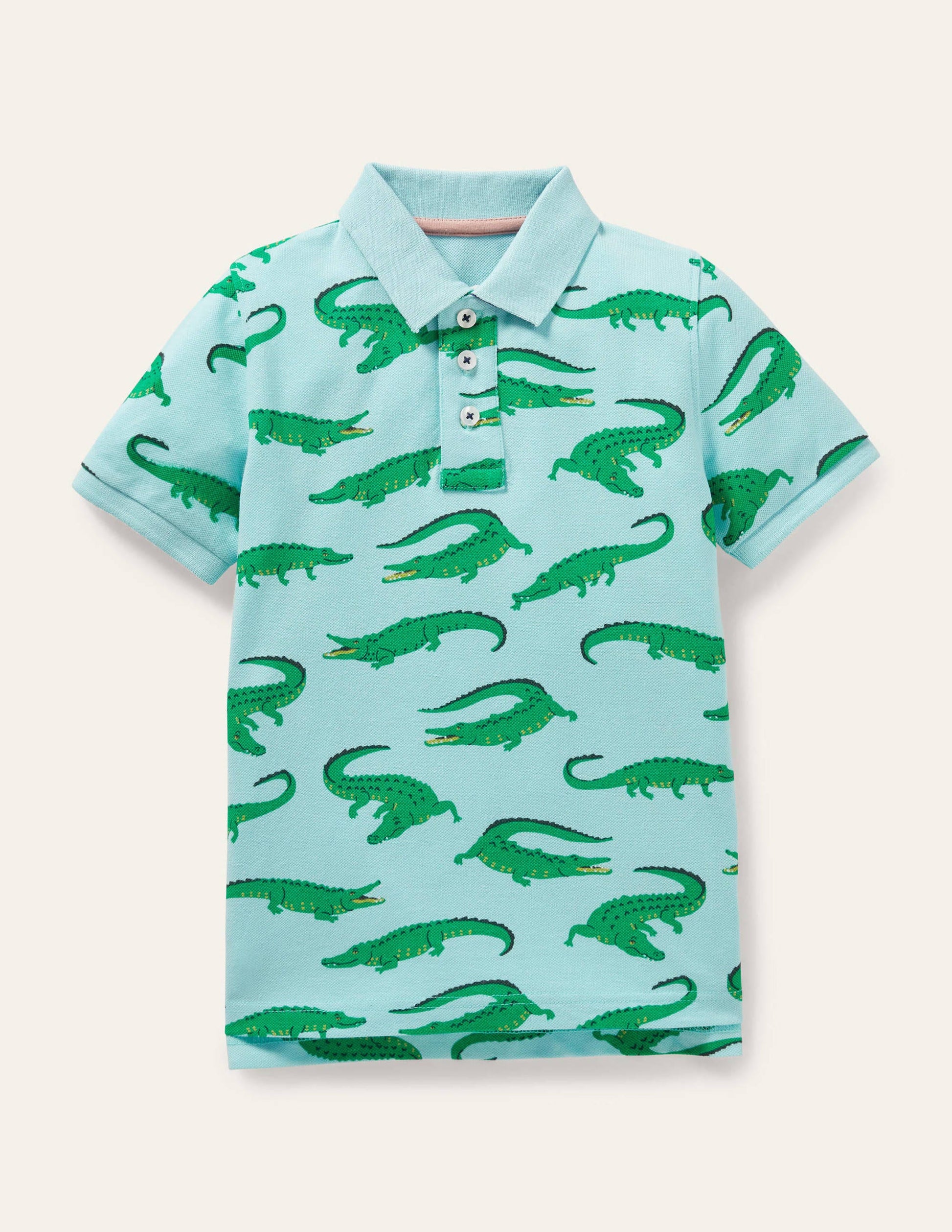 Polo en piqué-Crocodiles bleu Neptune-1