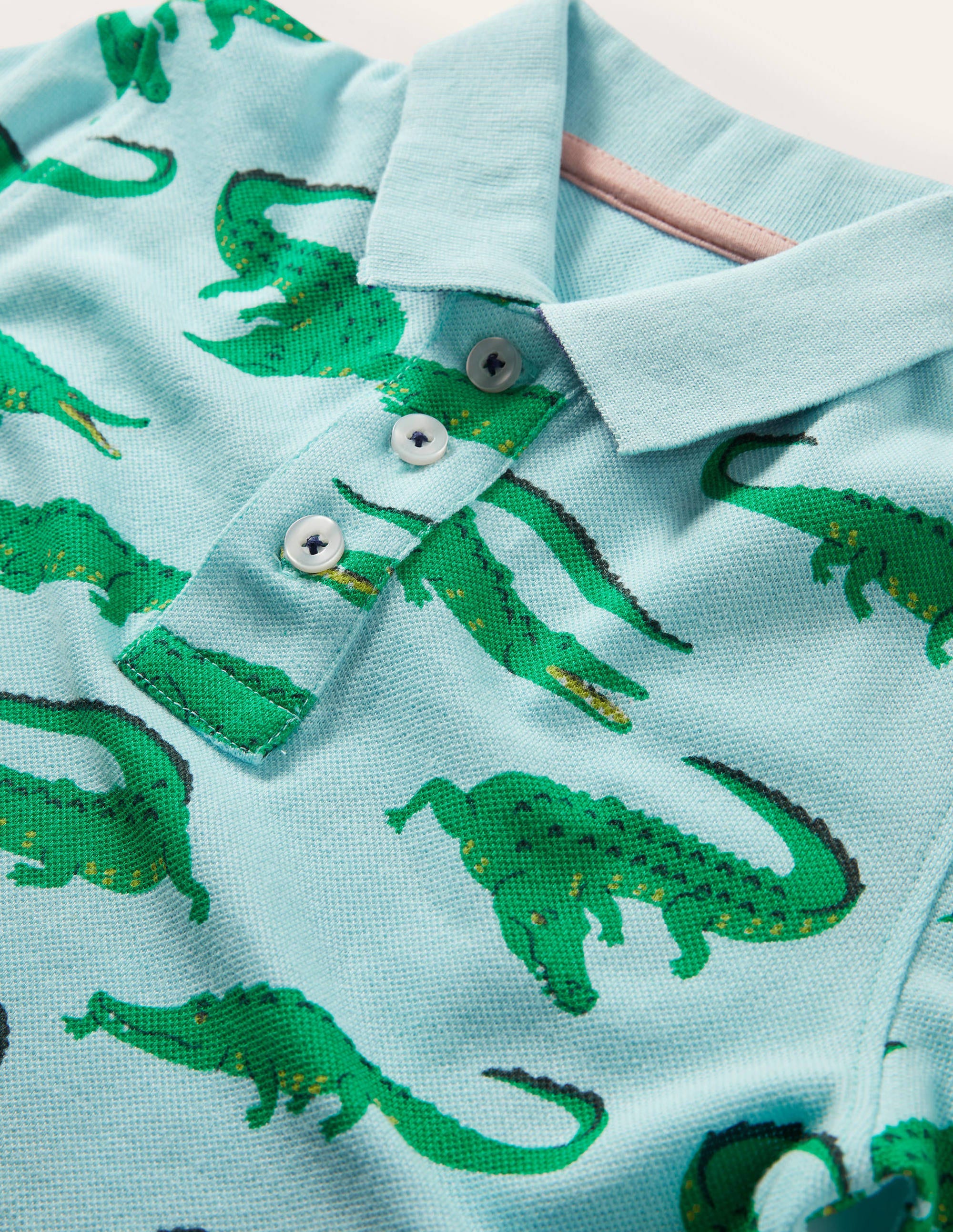 Polo en piqué-Crocodiles bleu Neptune - Image 3