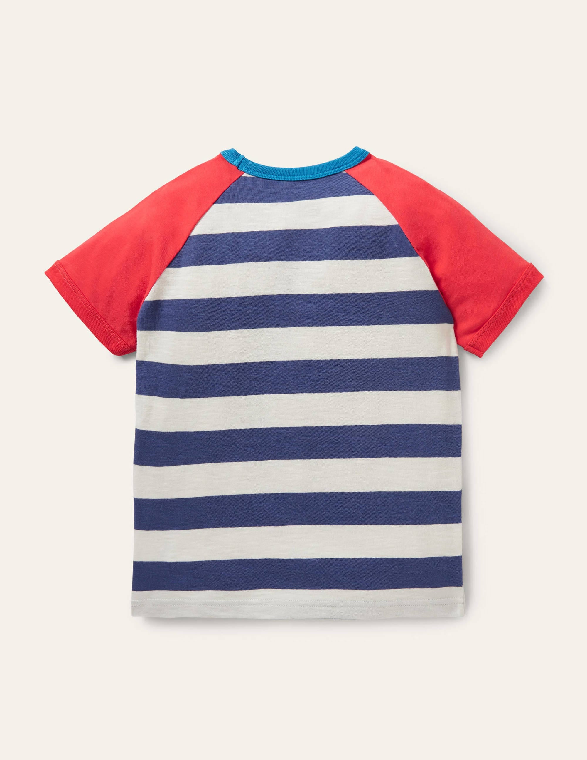 T-shirt à manches raglan colourblock-Bleu tribord/écru - Image 2