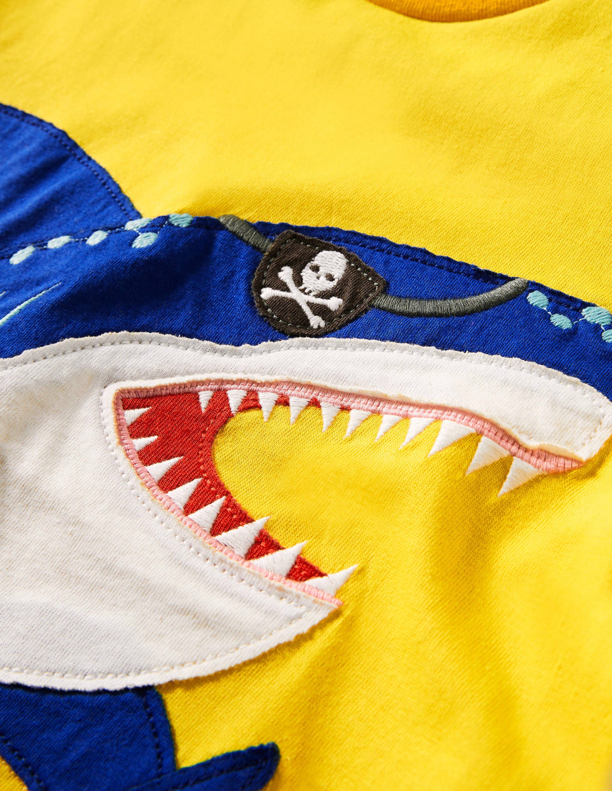 Strand-T-Shirt mit Applikation-Narzissengelb, Hai - Image 3