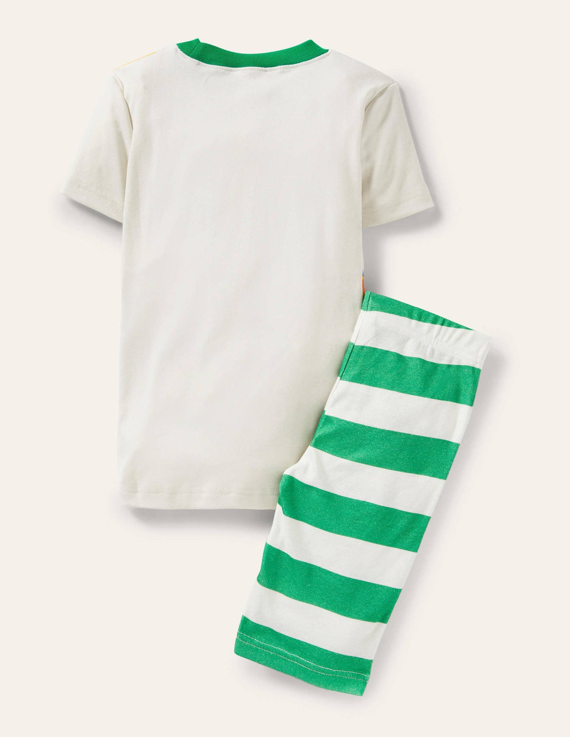Graphic Short John Pyjamas-Green Pepper/Ivory Giraffes-2