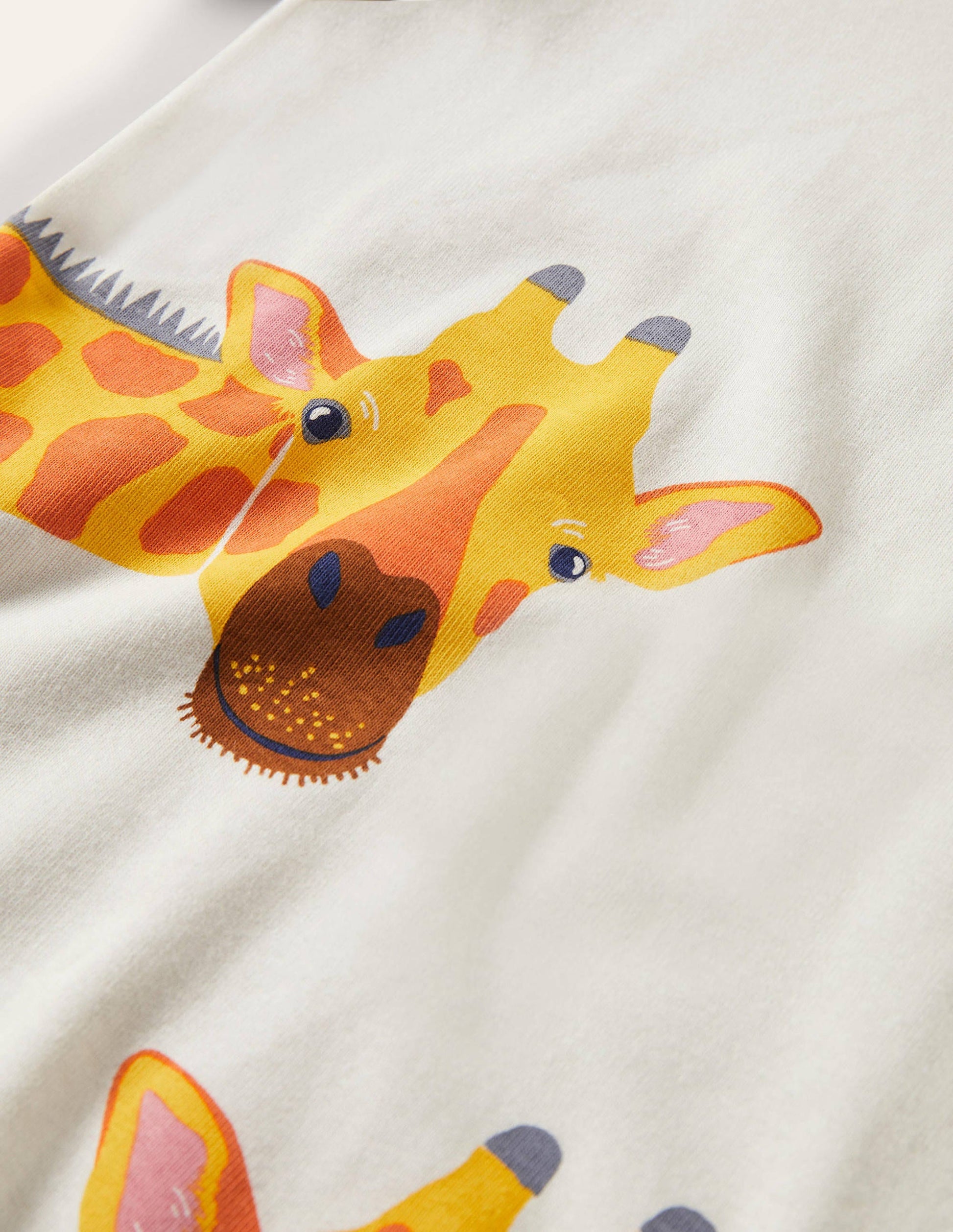Graphic Short John Pyjamas-Green Pepper/Ivory Giraffes-3