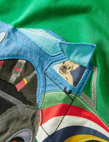 T-Shirt mit Aufklappmotiv-Paprikagrün, Monster-Truck