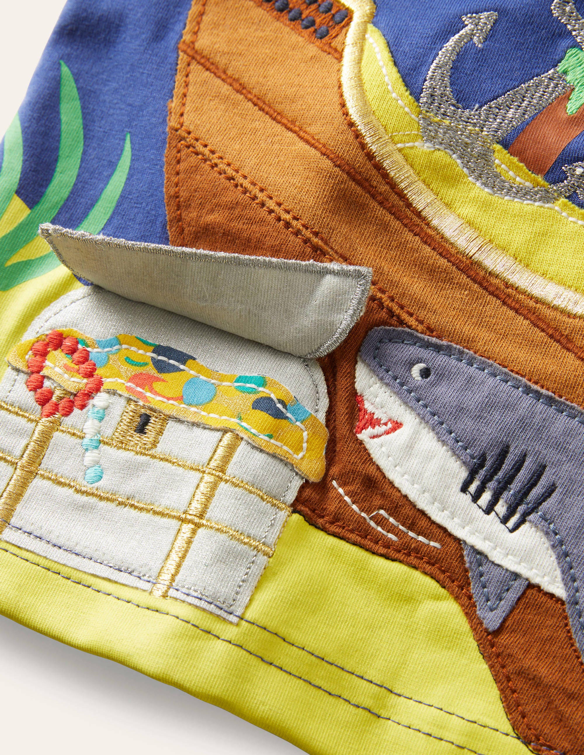 T-Shirt mit Aufklappmotiv-Segelblau, Piratenschiff - Image 3