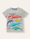 Glow-in-the-dark T-shirt-Grey Marl Sea Animals