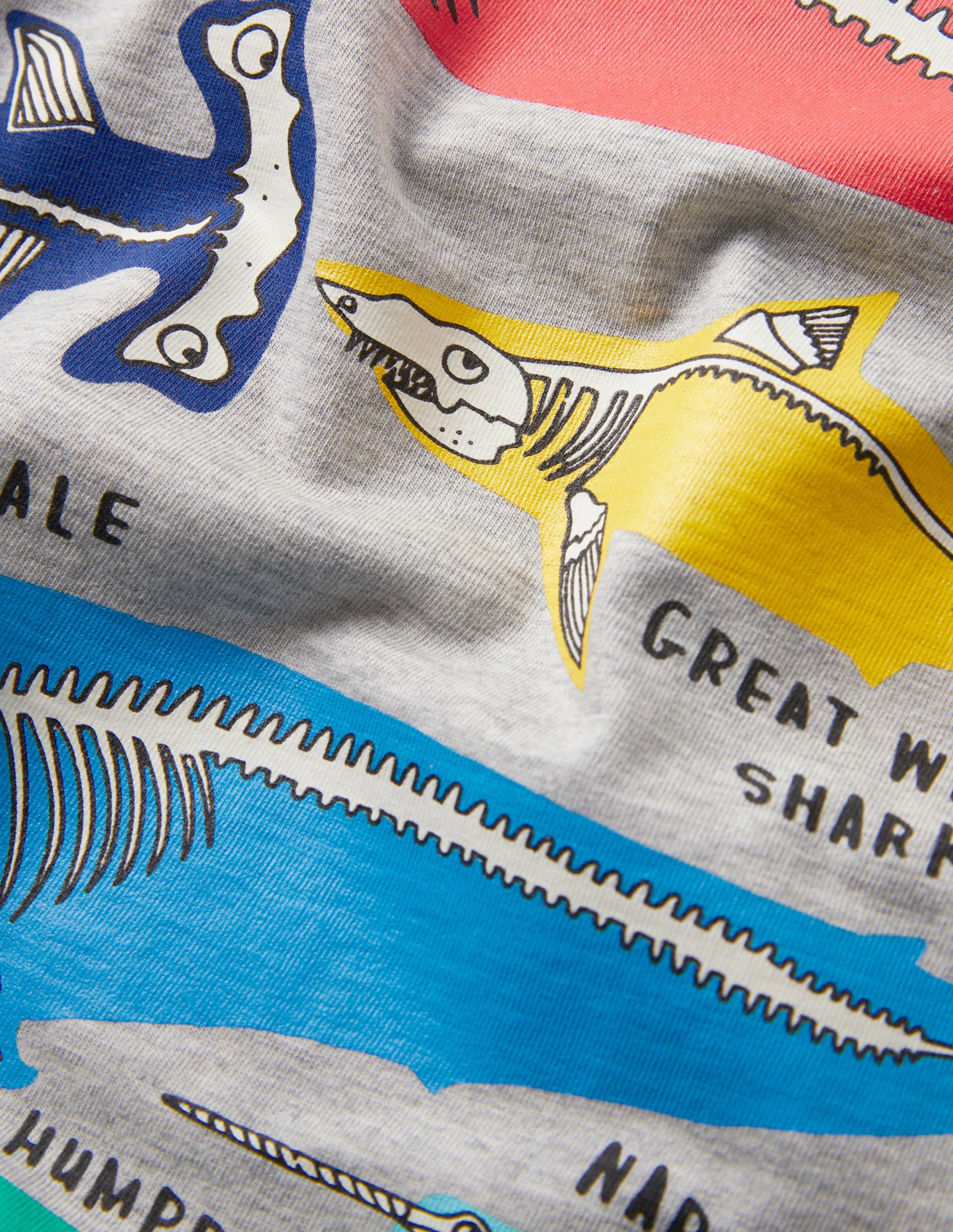 Glow-in-the-dark T-shirt-Grey Marl Sea Animals - Image 3