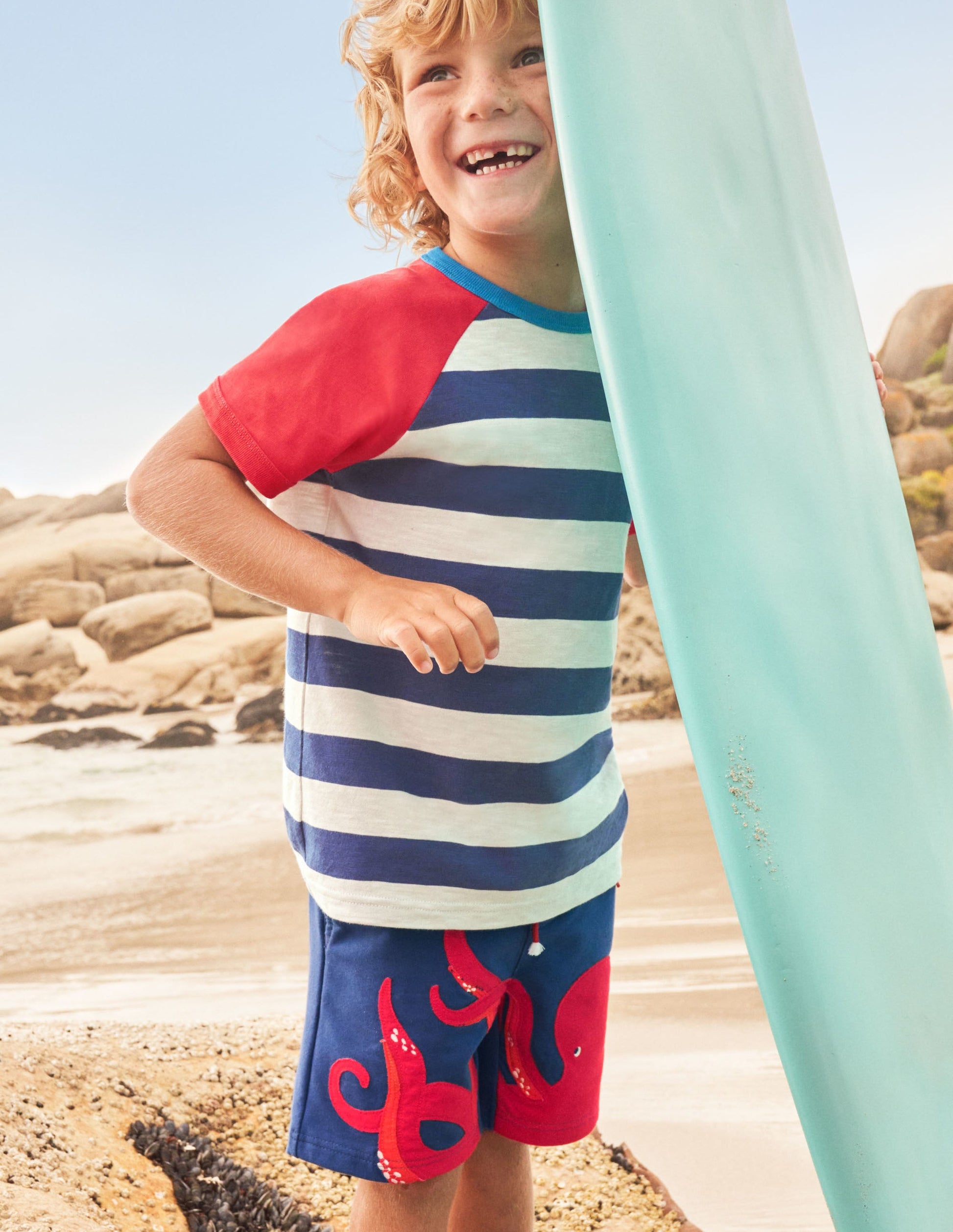 Sweatshorts mit Applikation-Segelblau, Oktopus-7