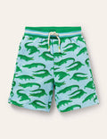 Short de survêtement imprimé-Crocodiles bleu Neptune