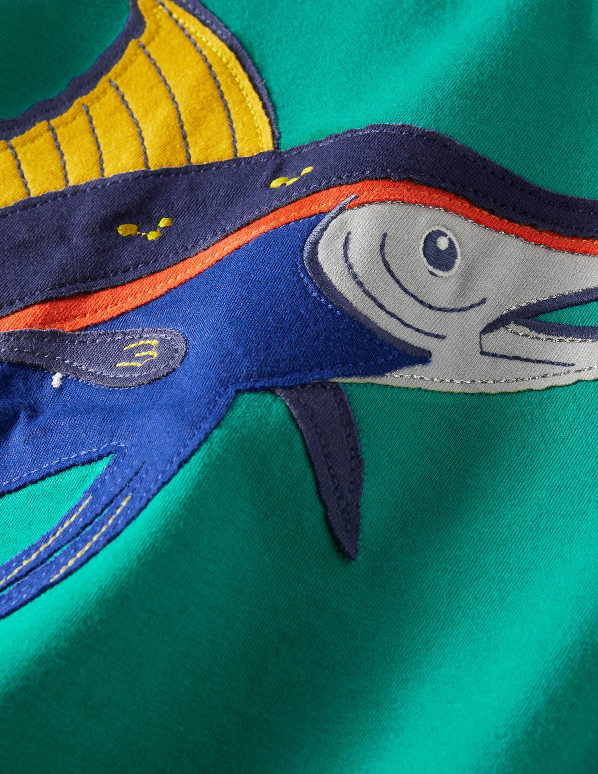 T-Shirt mit Unterwasserapplikation-Tropisches Grün, Schwertfisch - Image 3