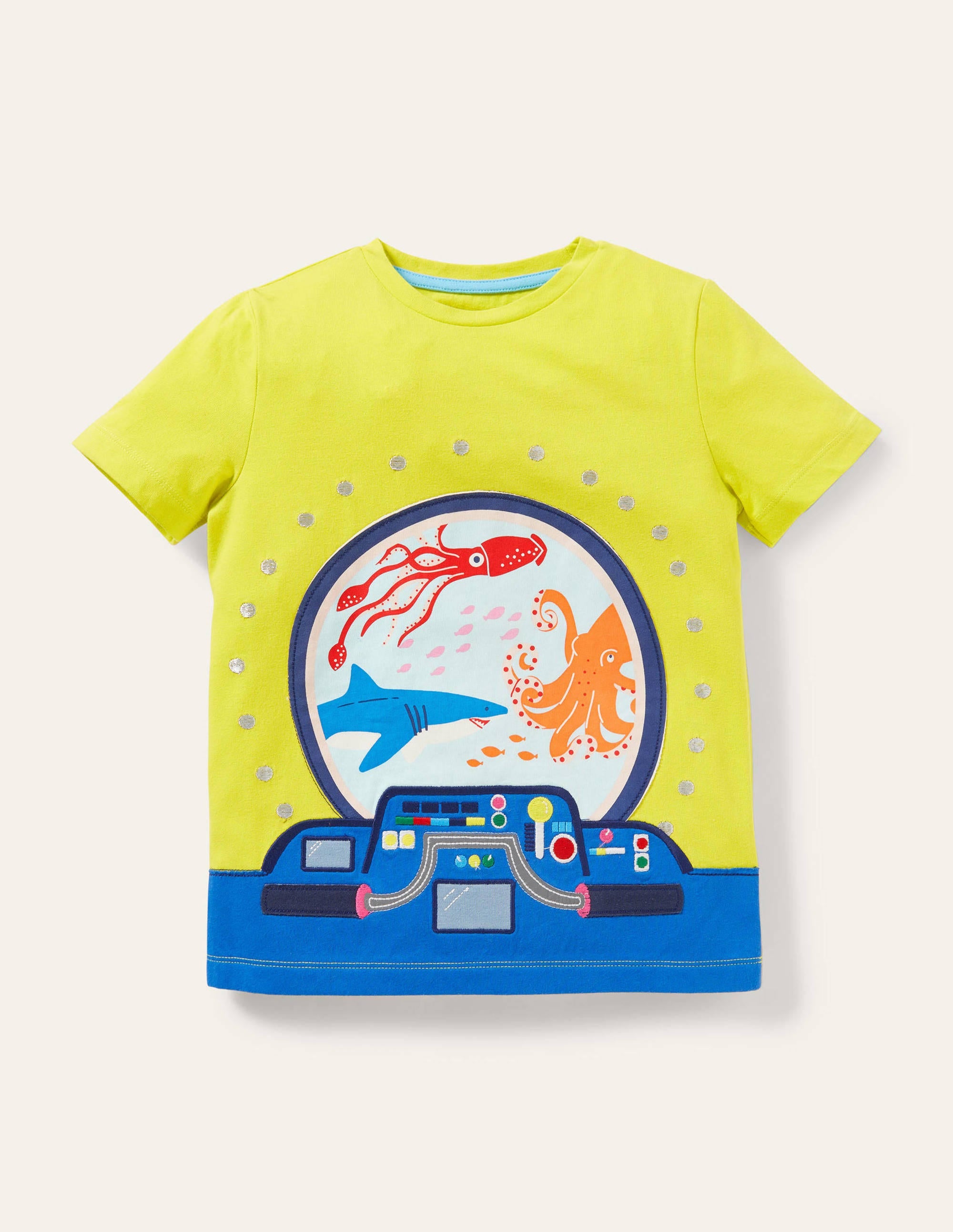 T-Shirt mit Unterwasserapplikation-Sonnenblumengelb, U-Boot - Image 1