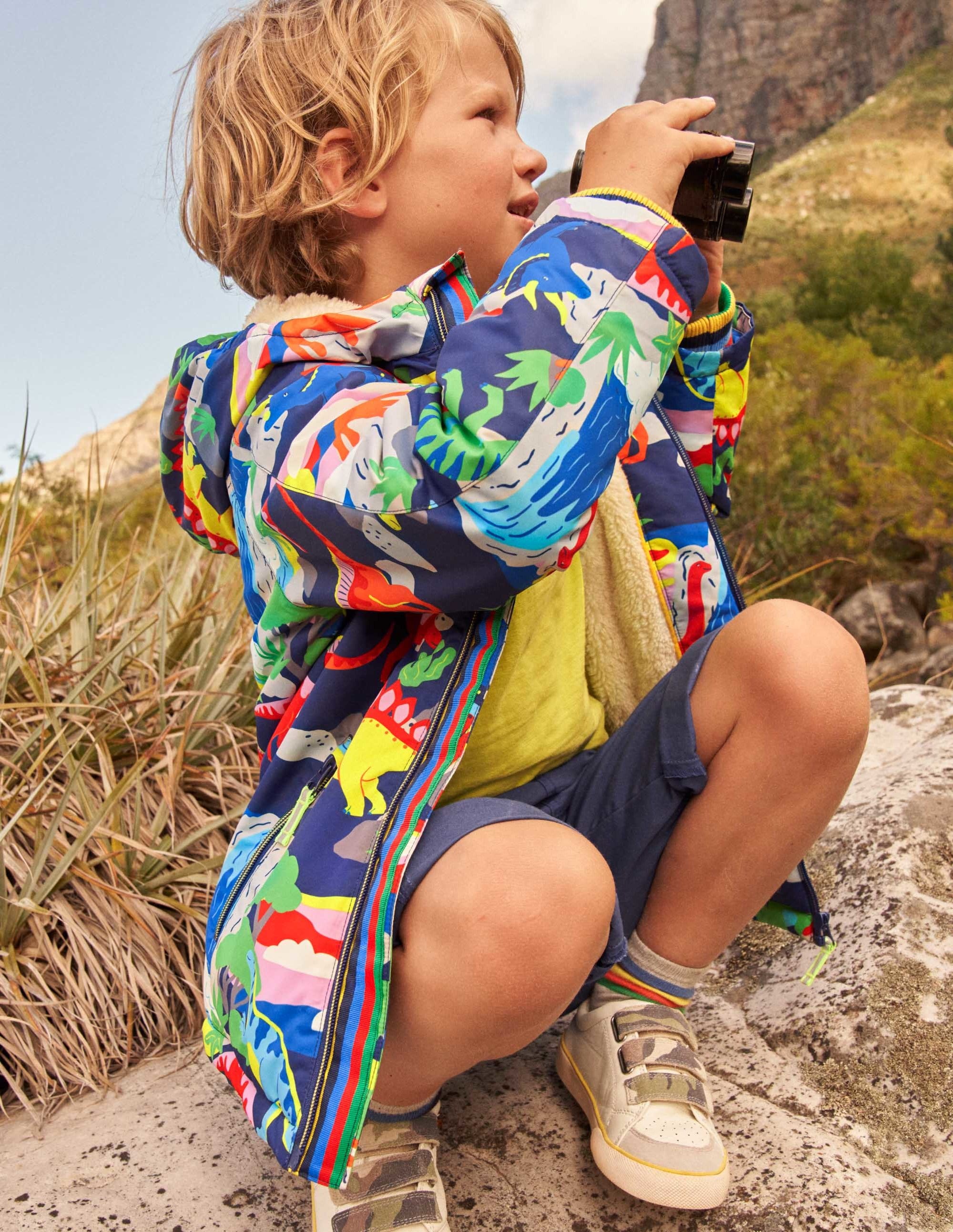 Cosy Sherpa-lined Anorak-Starboard Blue Multi Dino - Image 5