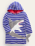 Poncho en éponge à appliqué-Requin bleu azurant