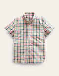 Chemise à carreaux et manches courtes-Carreaux rose/vert