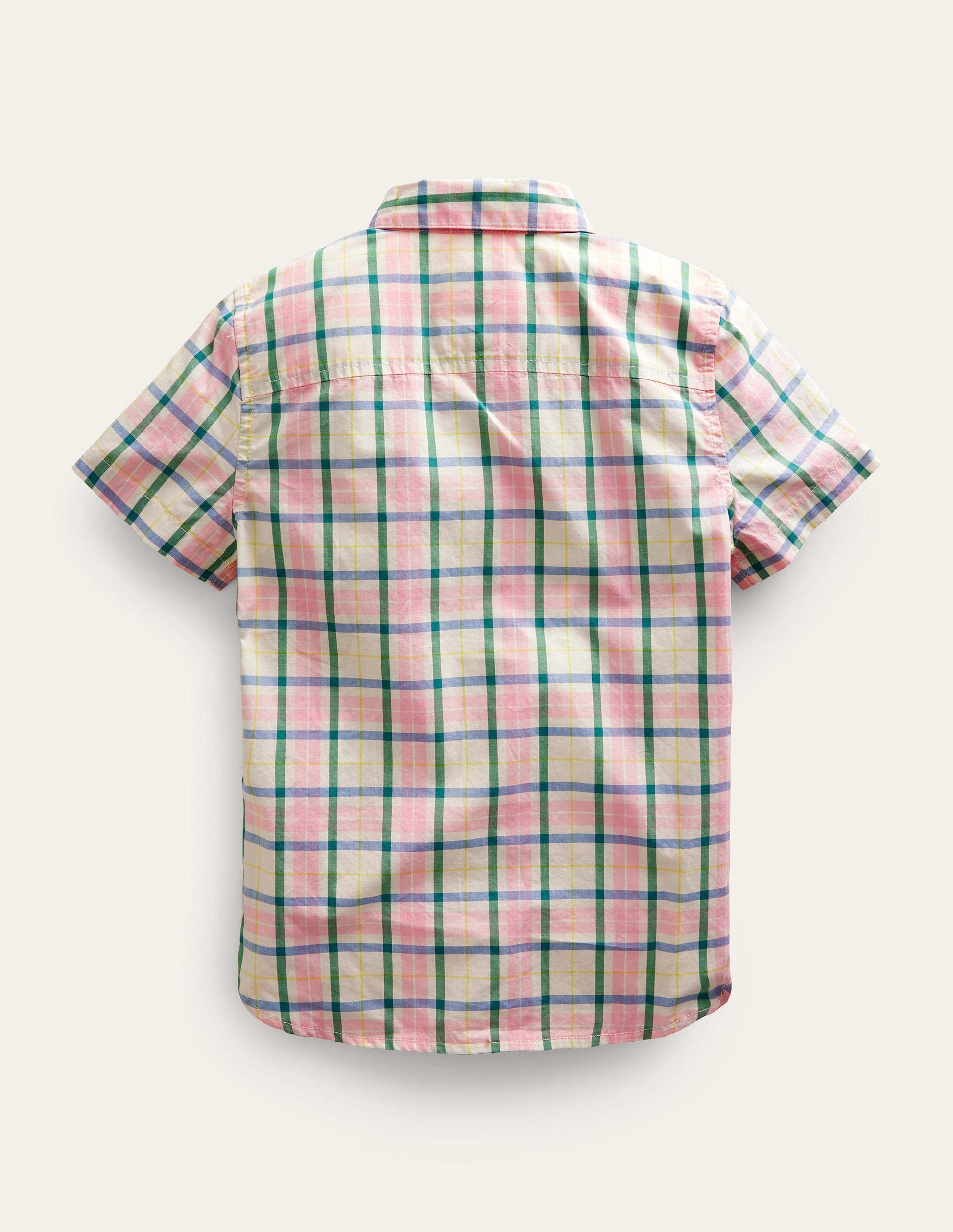 Chemise à carreaux et manches courtes-Carreaux rose/vert-2
