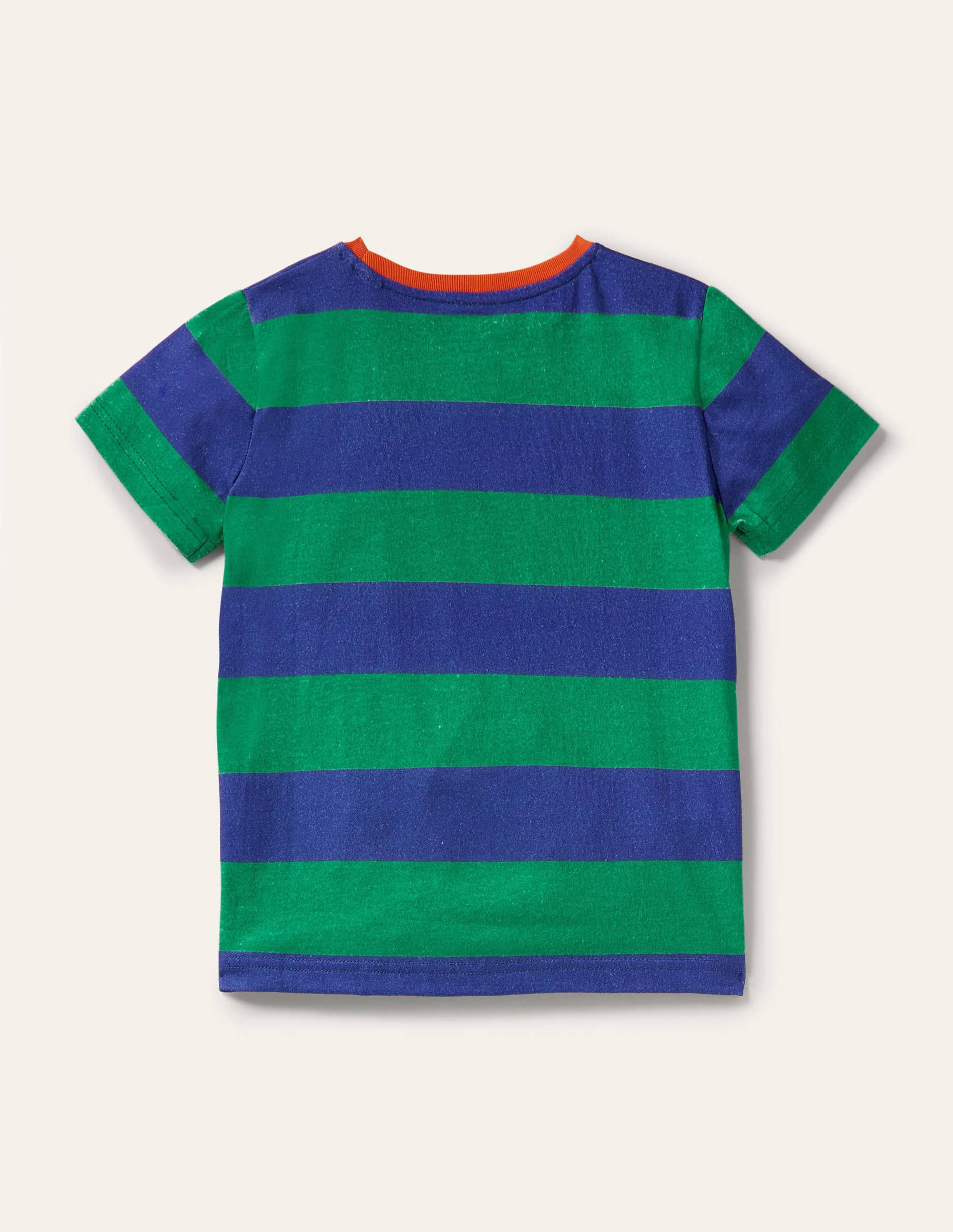 T-shirt délavé en tissu flammé-Poivron vert/bleu vague - Image 2