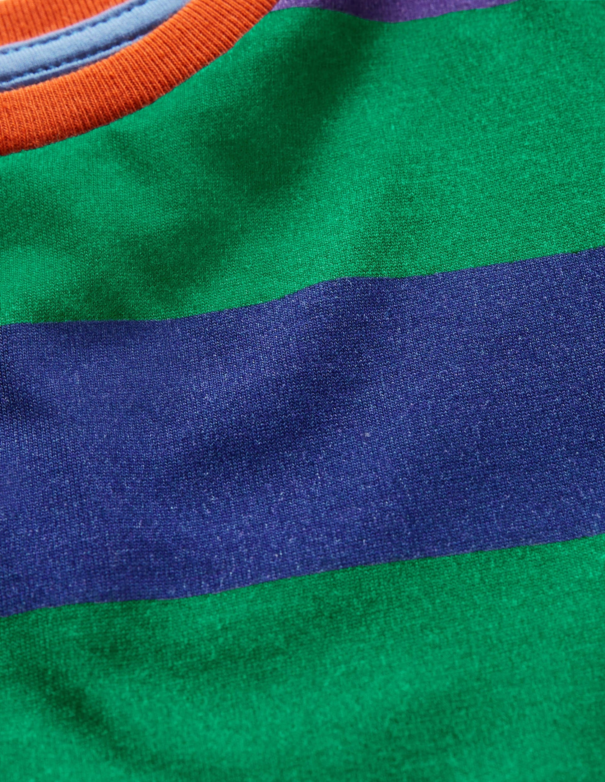 T-shirt délavé en tissu flammé-Poivron vert/bleu vague-3