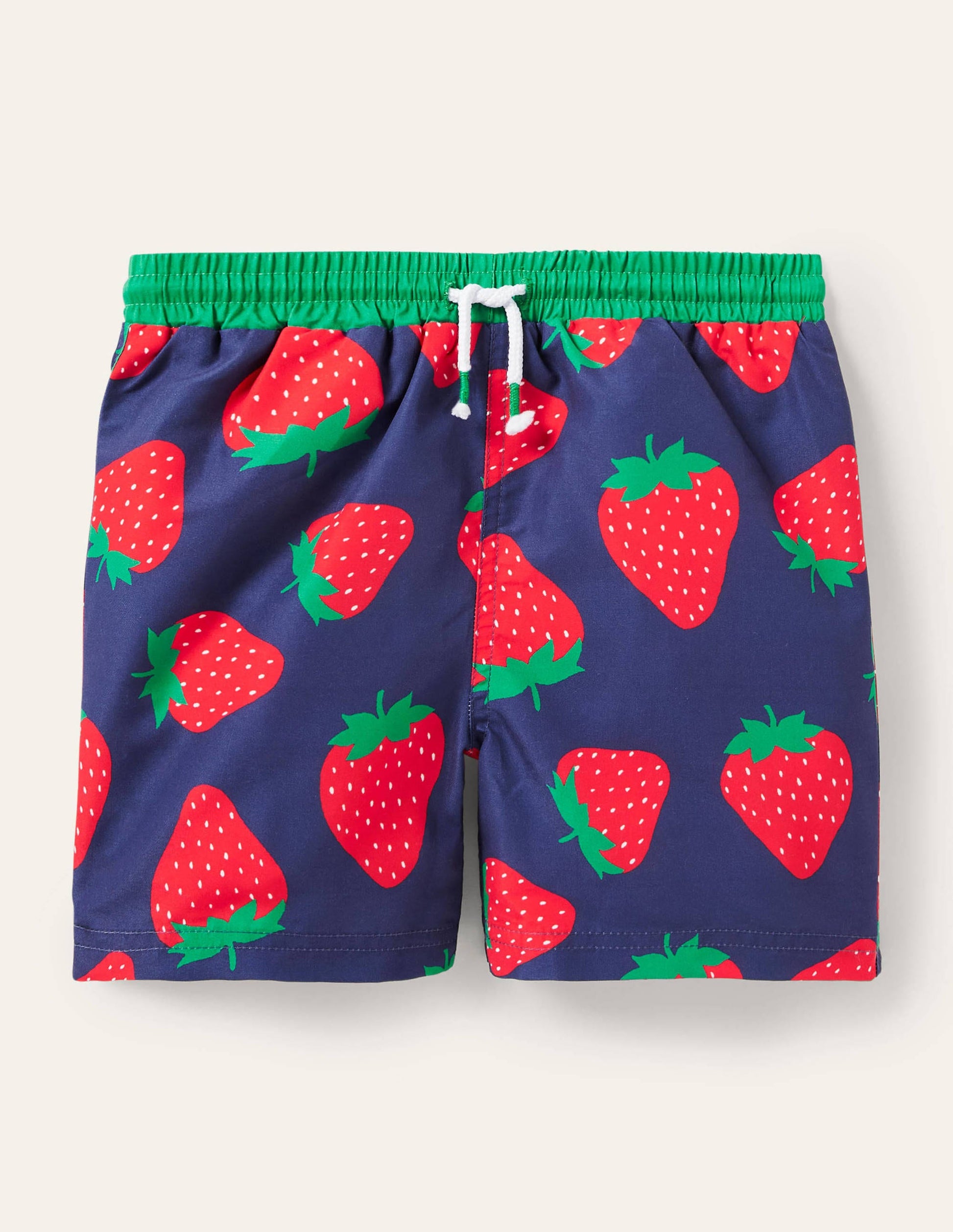 Short de bain imprimé-Fraise bleu marine universitaire-1