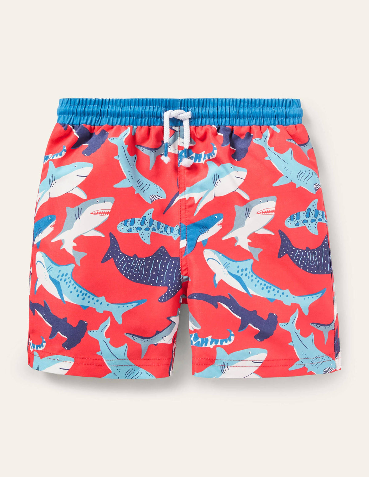 Swim Shorts-Soft Red Sharks - Image 1
