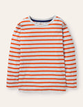 Supersoft Long-sleeved T-shirt-Oatmeal Marl/Firecracker Red