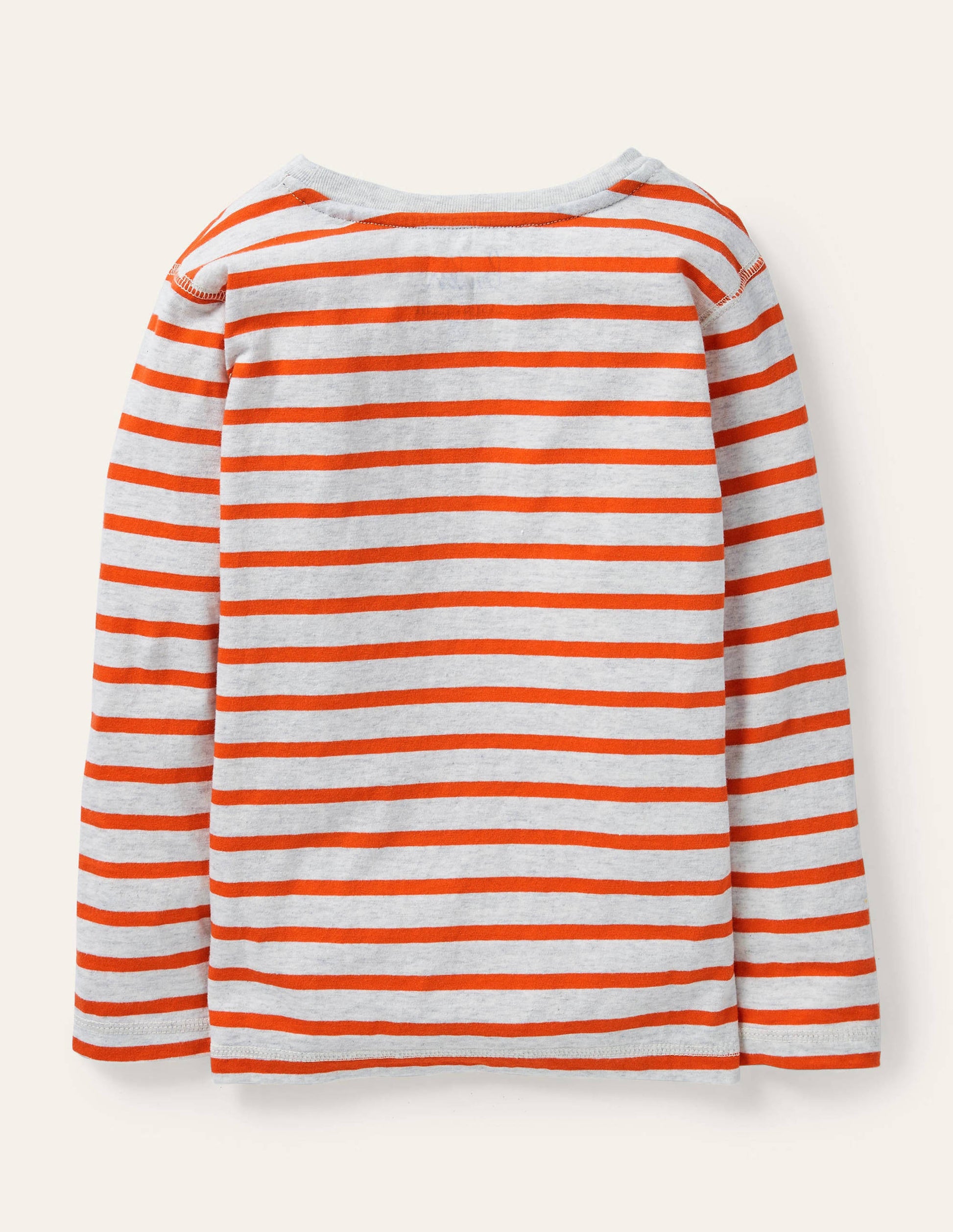 Supersoft Long-sleeved T-shirt-Oatmeal Marl/Firecracker Red-2