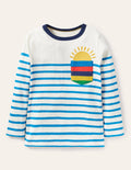 Long Sleeve Breton T-shirt-Ivory/Moroccan Blue Weather