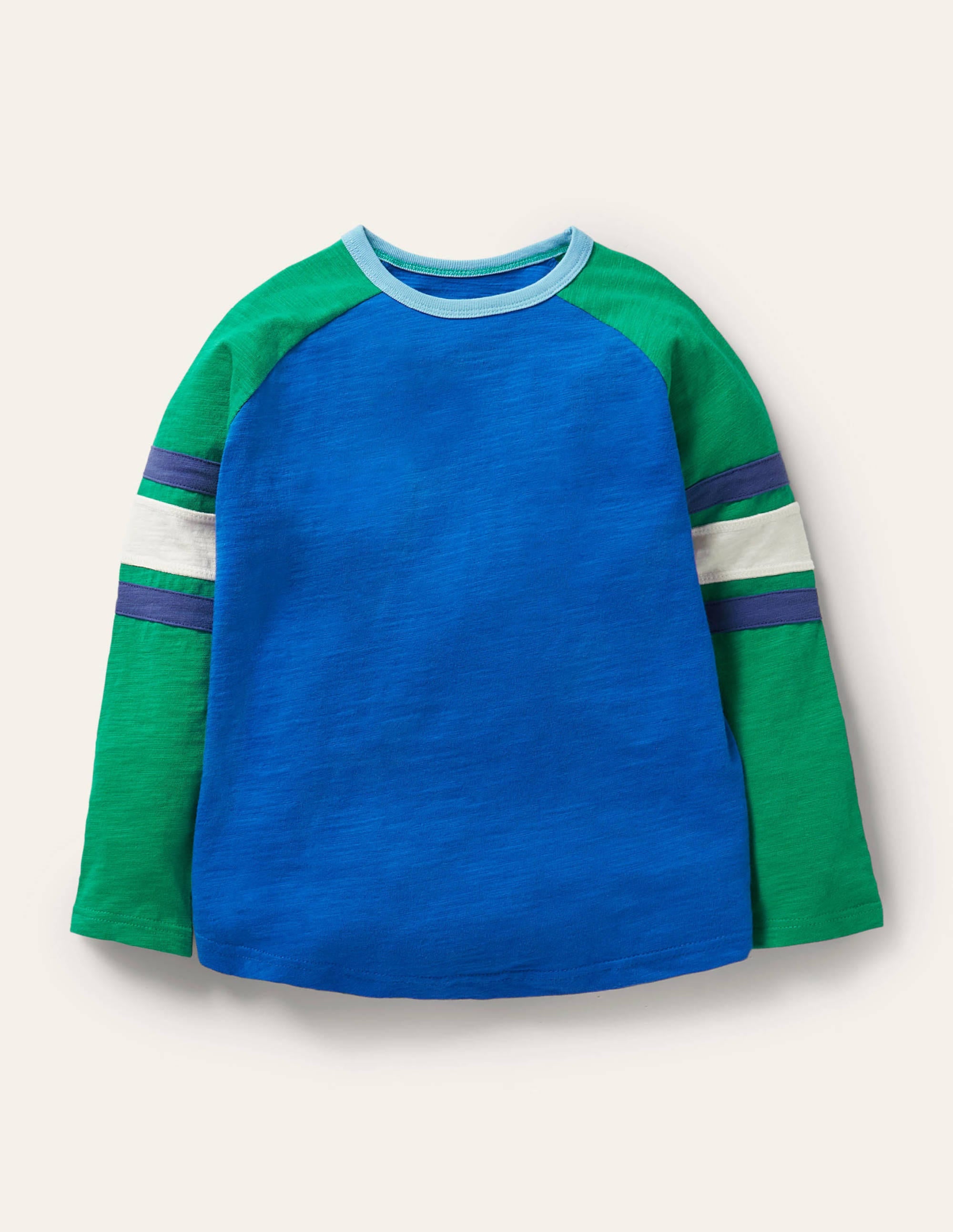 T-shirt à manches raglan-Bleu brillant/poivron vert - Image 1