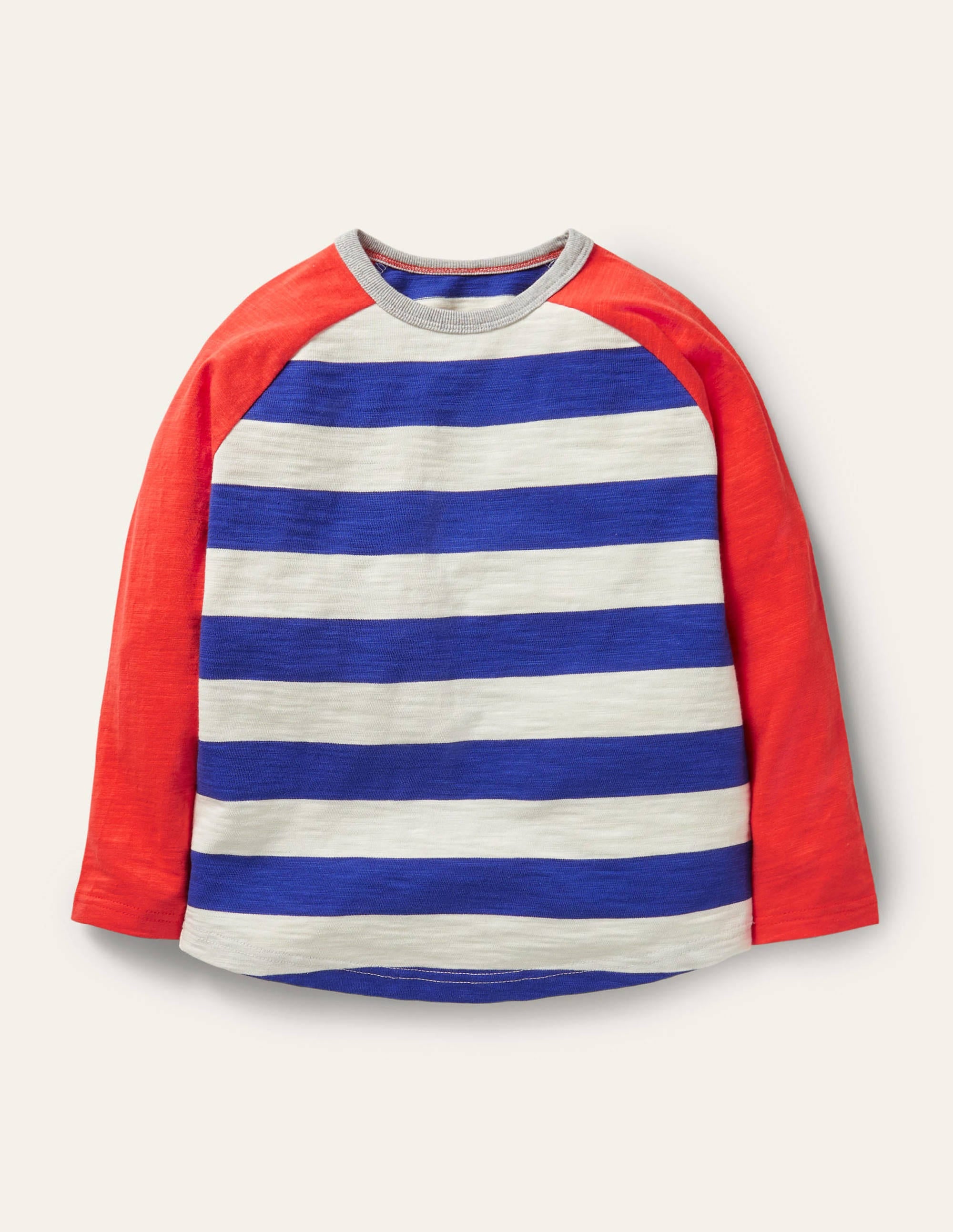 Raglan-Oberteil-Segelblau/Erdbeerrot - Image 1