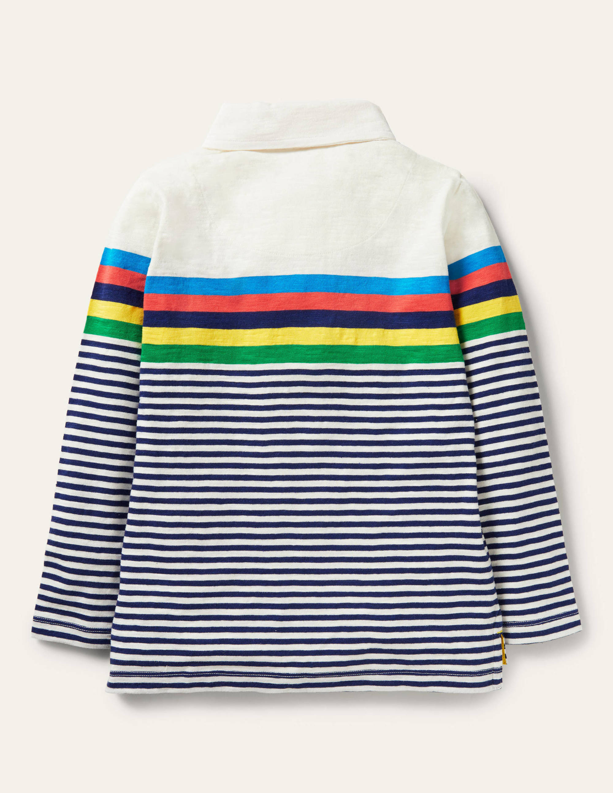 Polo en jersey ultra-doux-Bleu tribord/ivoire multi - Image 2
