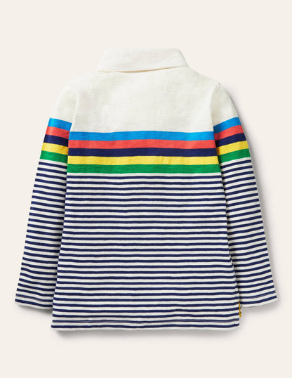 Superweiches Jersey-Poloshirt-Segelblau/Naturweiß, Bunt-2