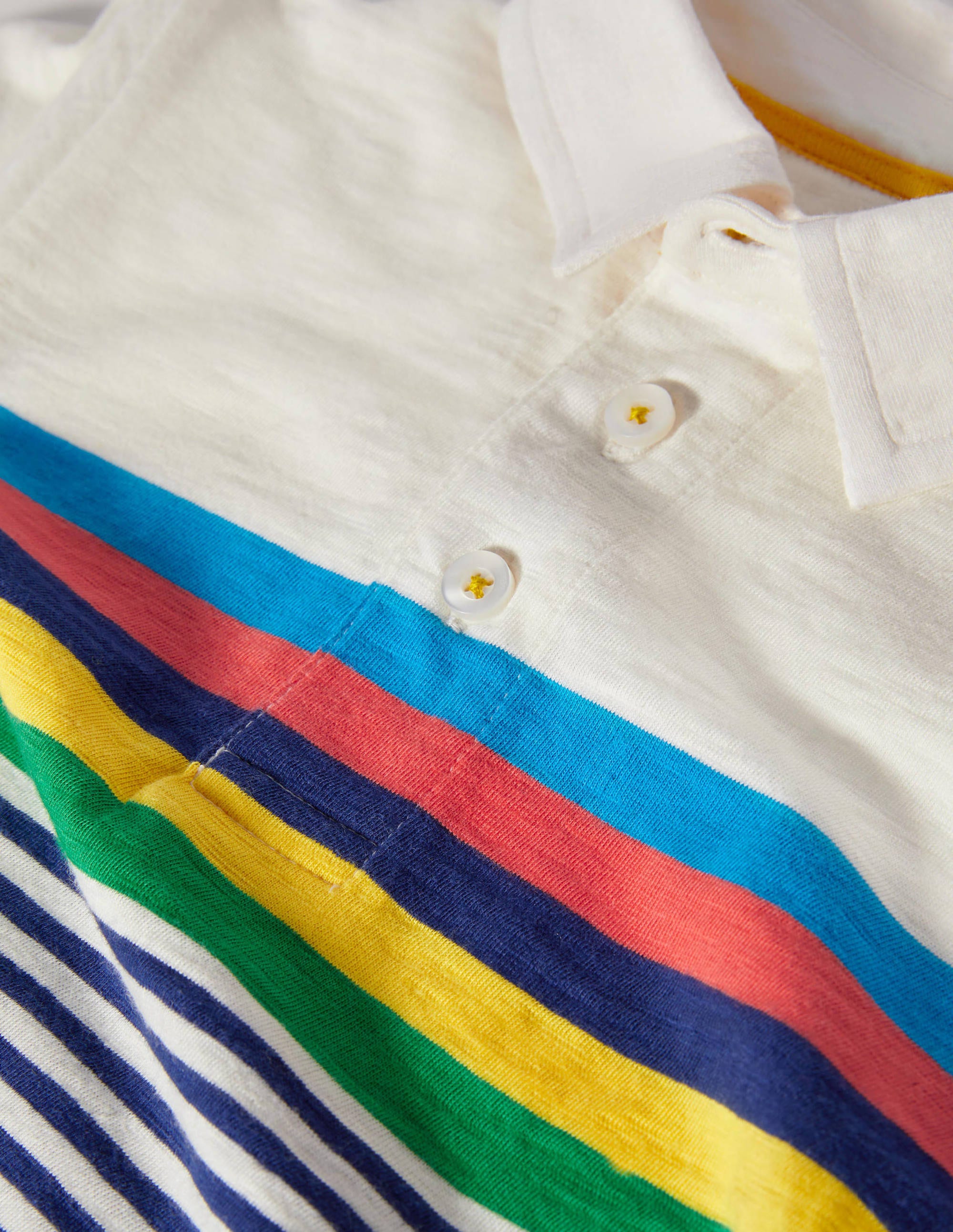 Polo en jersey ultra-doux-Bleu tribord/ivoire multi - Image 3