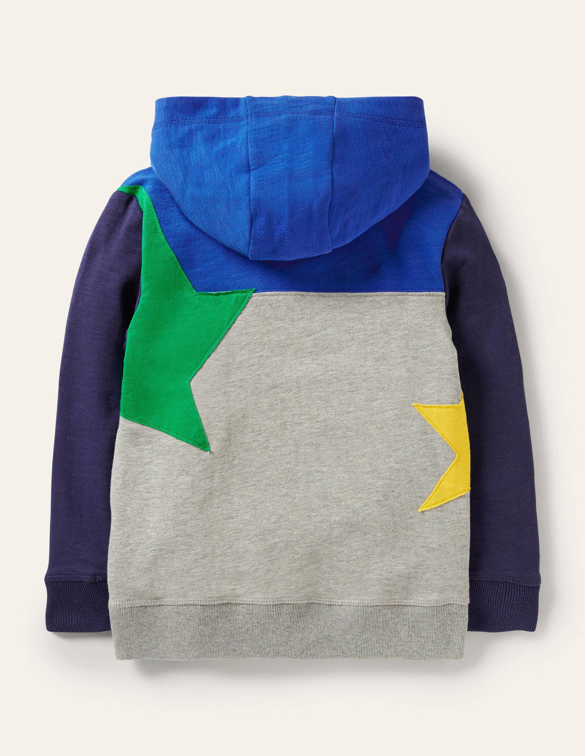 Hoodie mit Blockfarben-Grau Meliert, Stern-2
