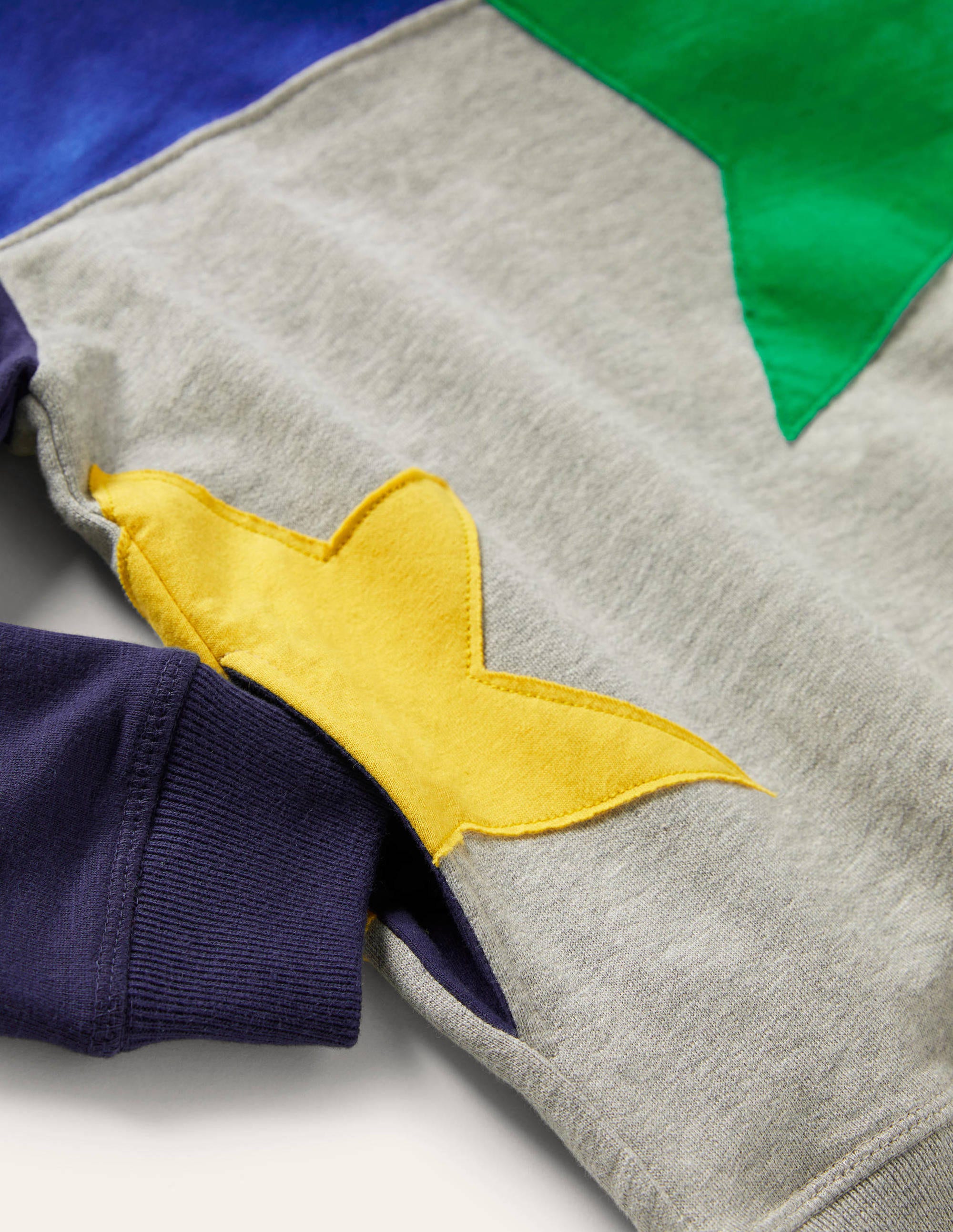Hoodie mit Blockfarben-Grau Meliert, Stern - Image 3