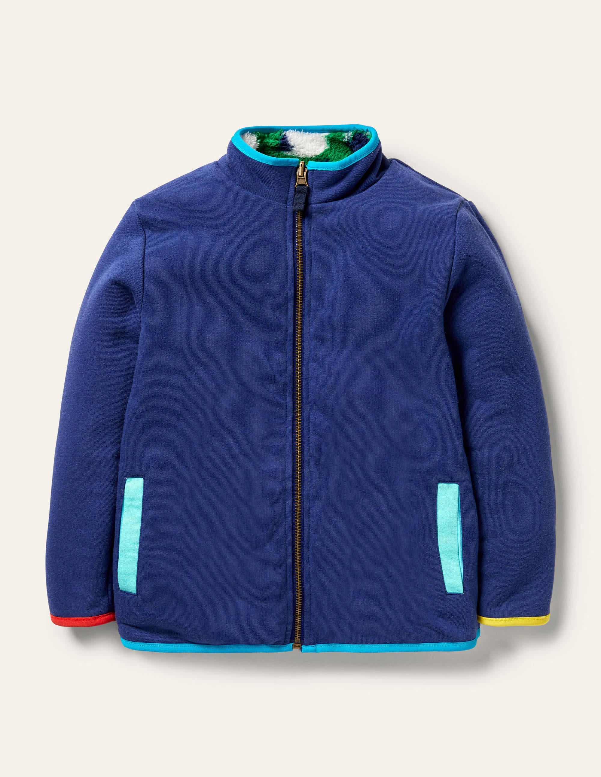 Wendbarer Pullover mit Reißverschluss-Paprikagrün, Schaf - Image 3